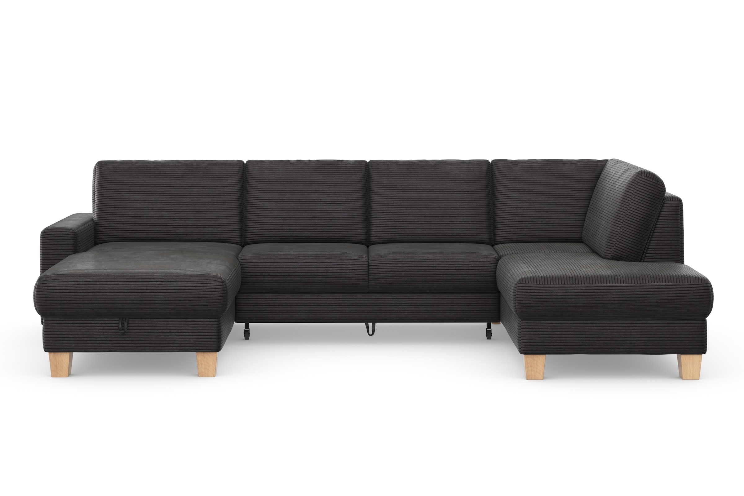 Home affaire Wohnlandschaft »Summer U-Form«, mit oder ohne Bettfunktion und Bettkasten, Cord-Bezug