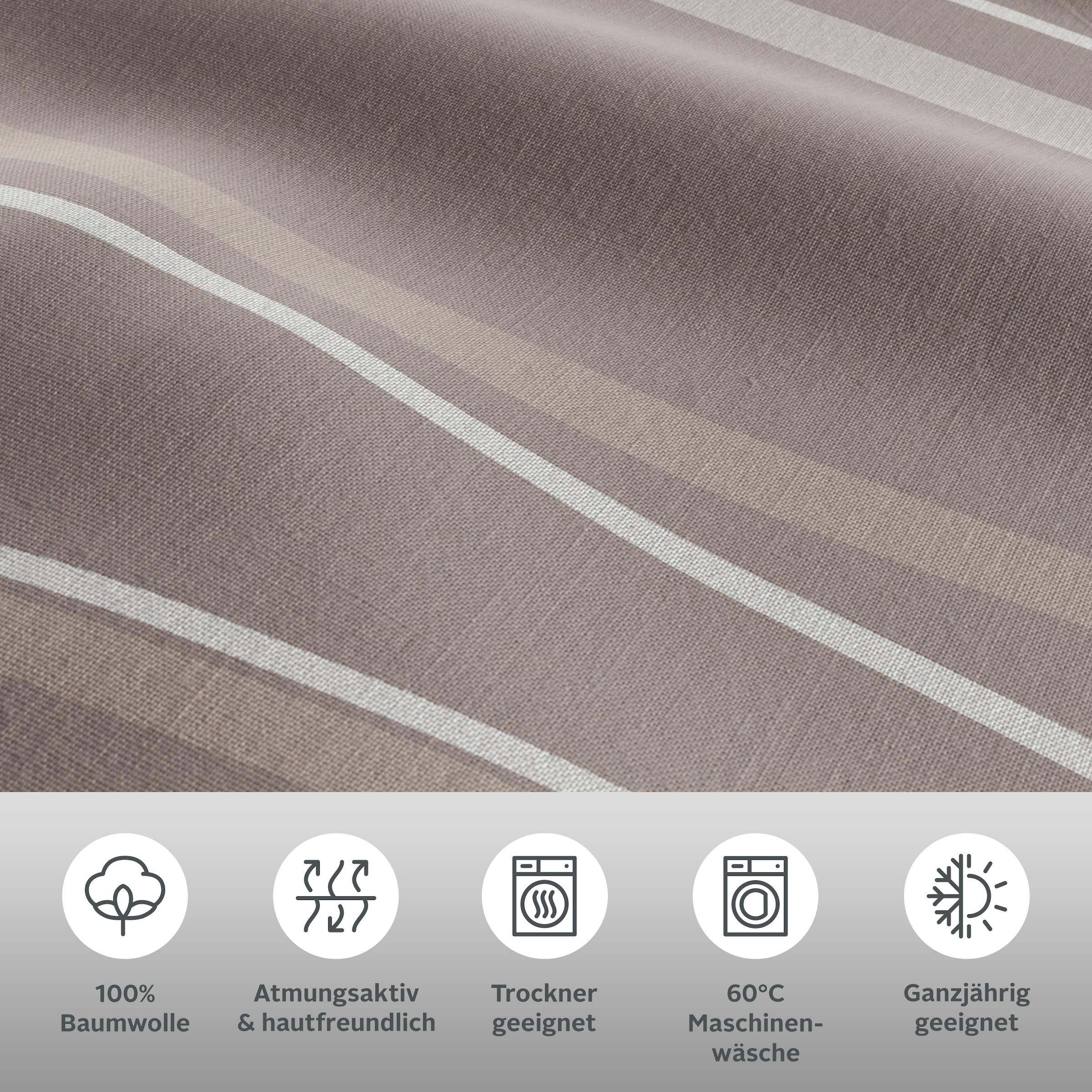 OTTO home Wendebettwäsche »Alvara« 2 Stk. tlg. in Gr. 135x200 oder 155x220 cm, 100% Baumwolle, grafisches Motiv