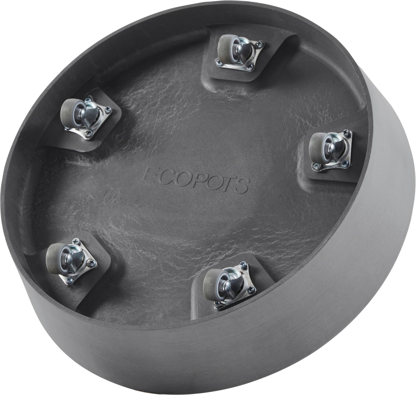 ECOPOTS Blumentopfuntersetzer »SAUCER WHEELS Grey«, BxTxH: 41,5x41,5x9 cm