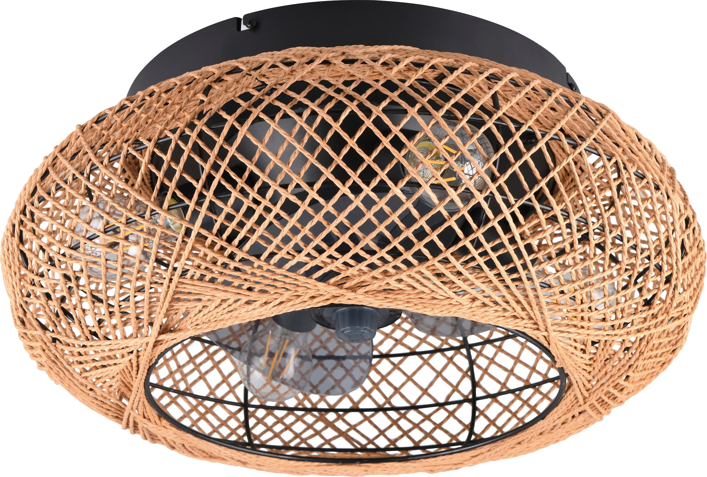 REALITY Leuchten Deckenleuchte »LILLESAND Deckenventilator mit Beleuchtung Fernbedienung Timer 3Stufen«, 4 flammig, Leuchtmittel E27 | Leuchtmittel wechselbar-ohne Leuchtmittel, Deckenventilator exkl. 4xE27 Leuchtmittel, Sommer- & Winterfunktion