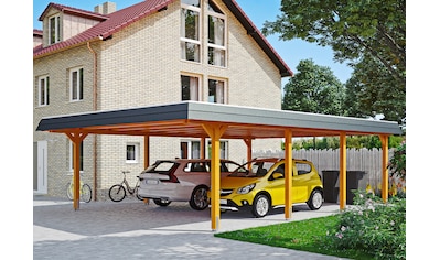 Skanholz Doppelcarport »Wendland«, Leimholz-Nordisches Fichtenholz, 550 cm, hellbraun kaufen