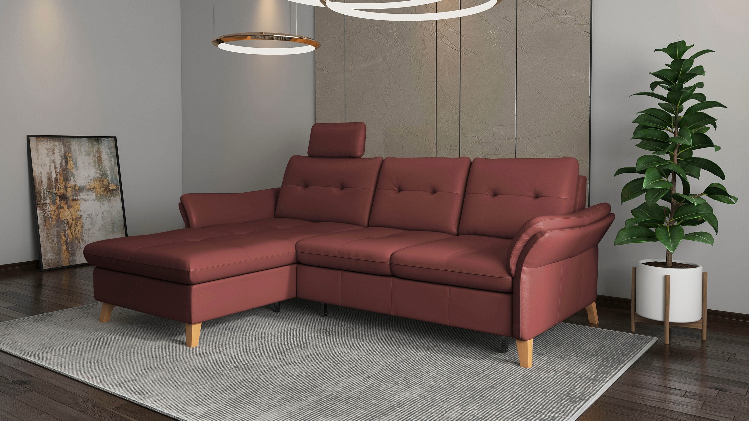 sit&more Ecksofa »Göteborg«, Sitztiefenverstellung und Federkern, wahlweise mit Bettfunktion