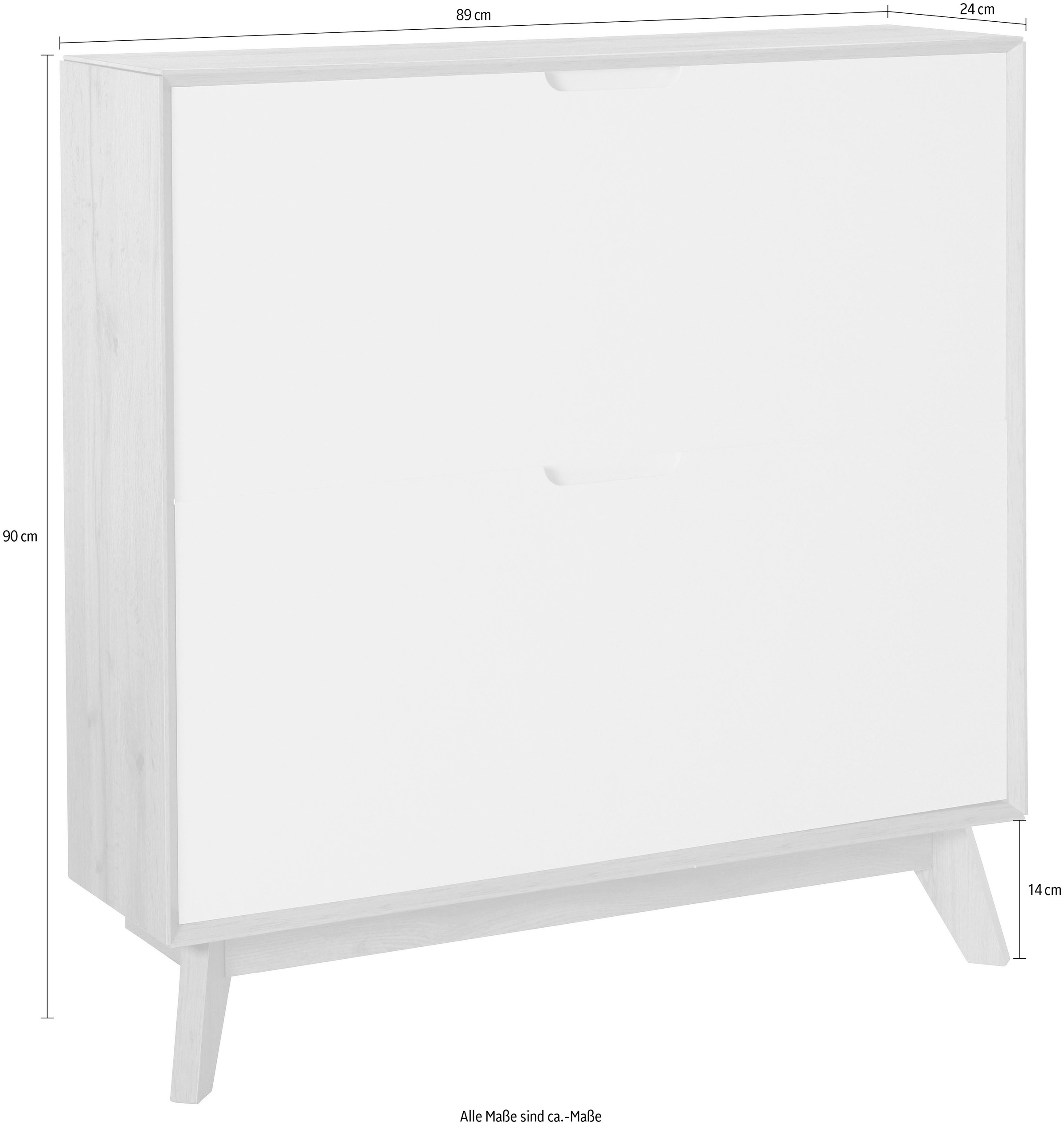 andas Schuhschrank »Pandrup«, mit 2 Klappen, ca. 8 Paar Schuhe pro Klappe, Höhe 90 cm