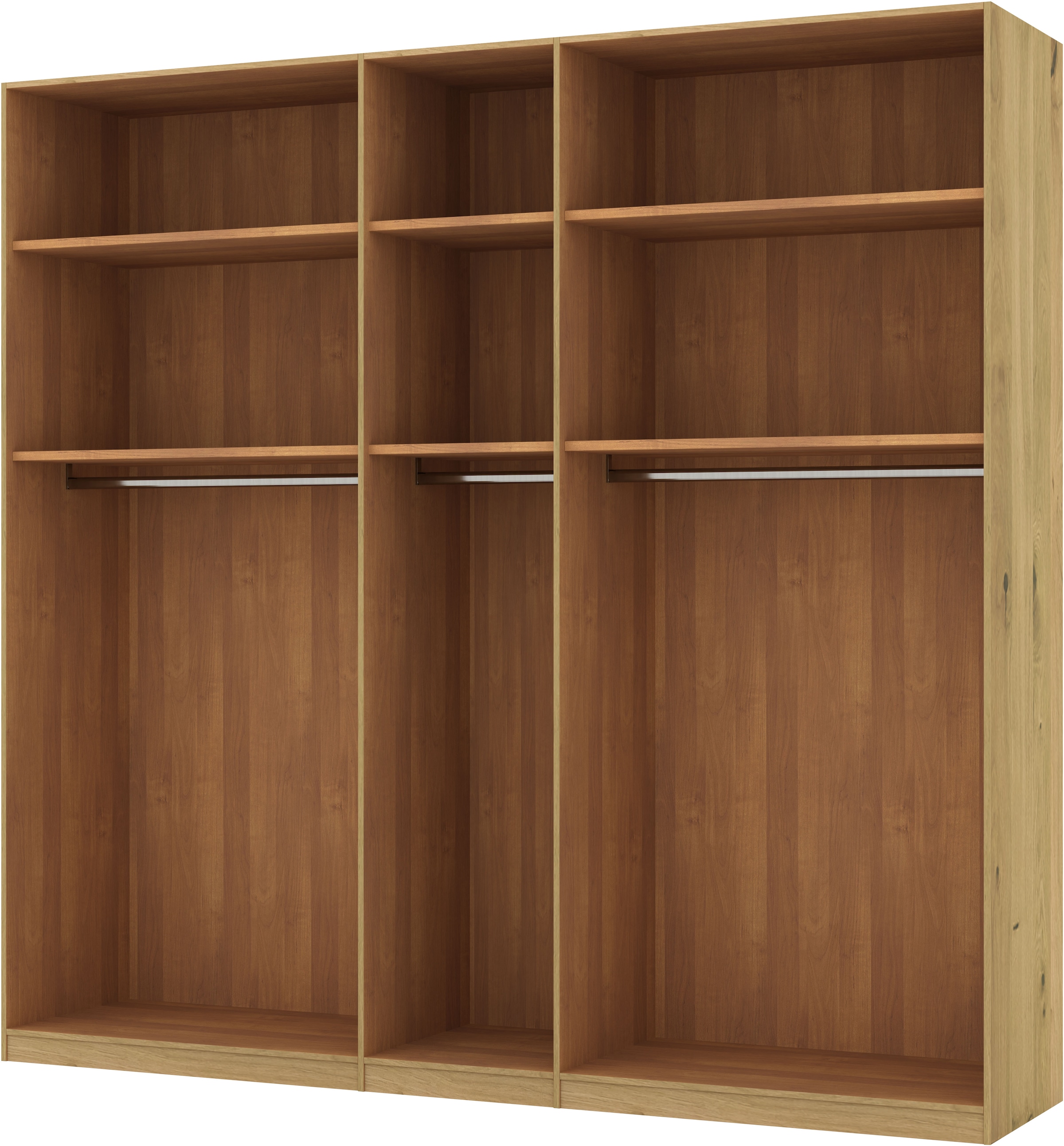 Musterring Drehtürenschrank »Savona, Kleiderschrank, Schrank, Garderobe, teilmassiv Eiche«, (mit Türdämpfern, mit Spiegel oder Glas, extra Böden, MADE IN GERMANY), Türen in Bianco-Eiche massiv, Spiegel-/Glastüren, verschiedene Größen