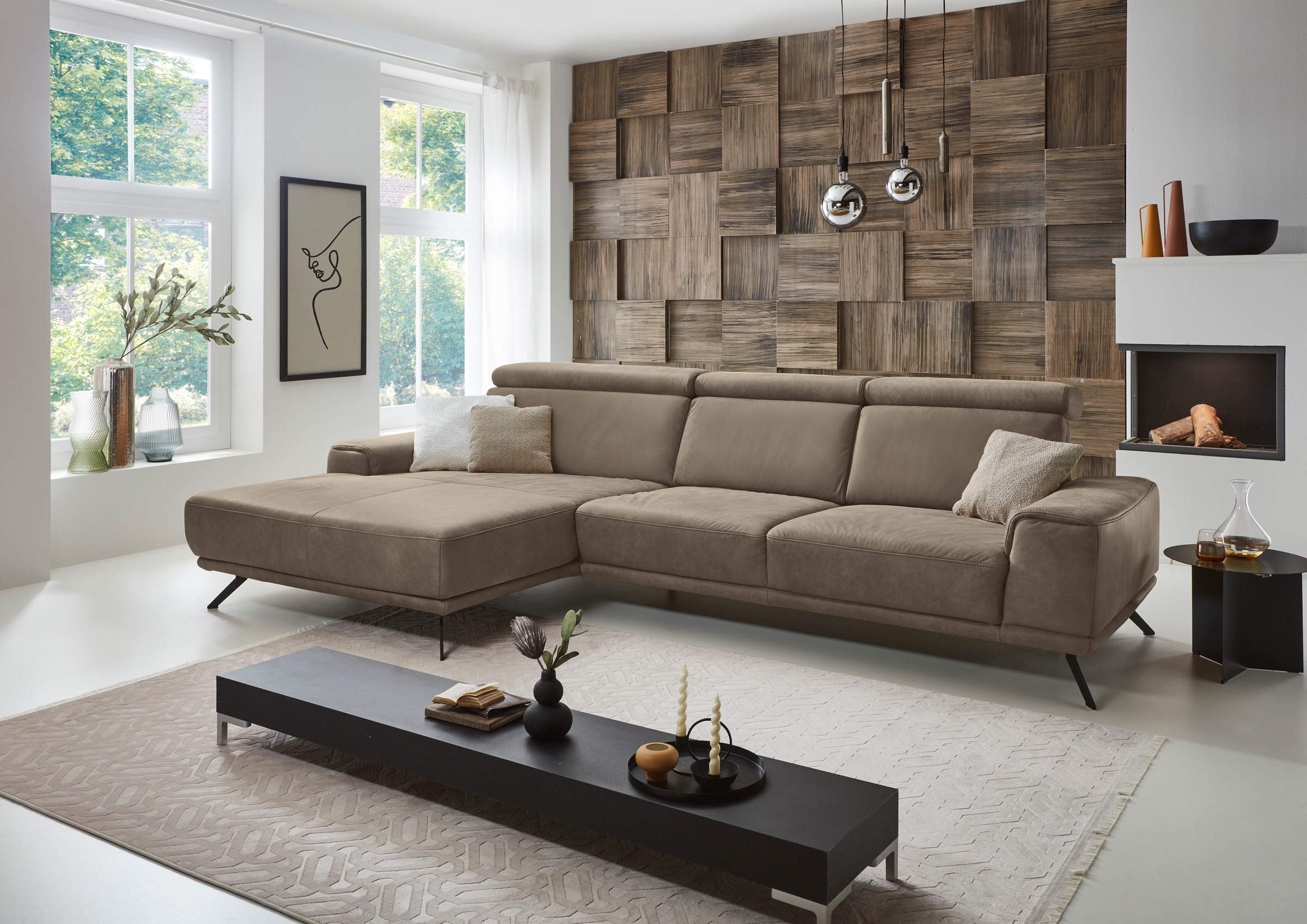 Die PlanBar Ecksofa »PN-EM22041 L-Form«, wahlweise motorisches Canape oder Sitztiefenverstellung