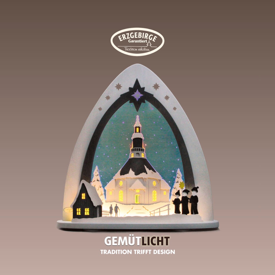 Weigla Lichterbogen »LED Seiffener Kirche,Lichterspitze aus Holz&Acrylglas, günstig online kaufen