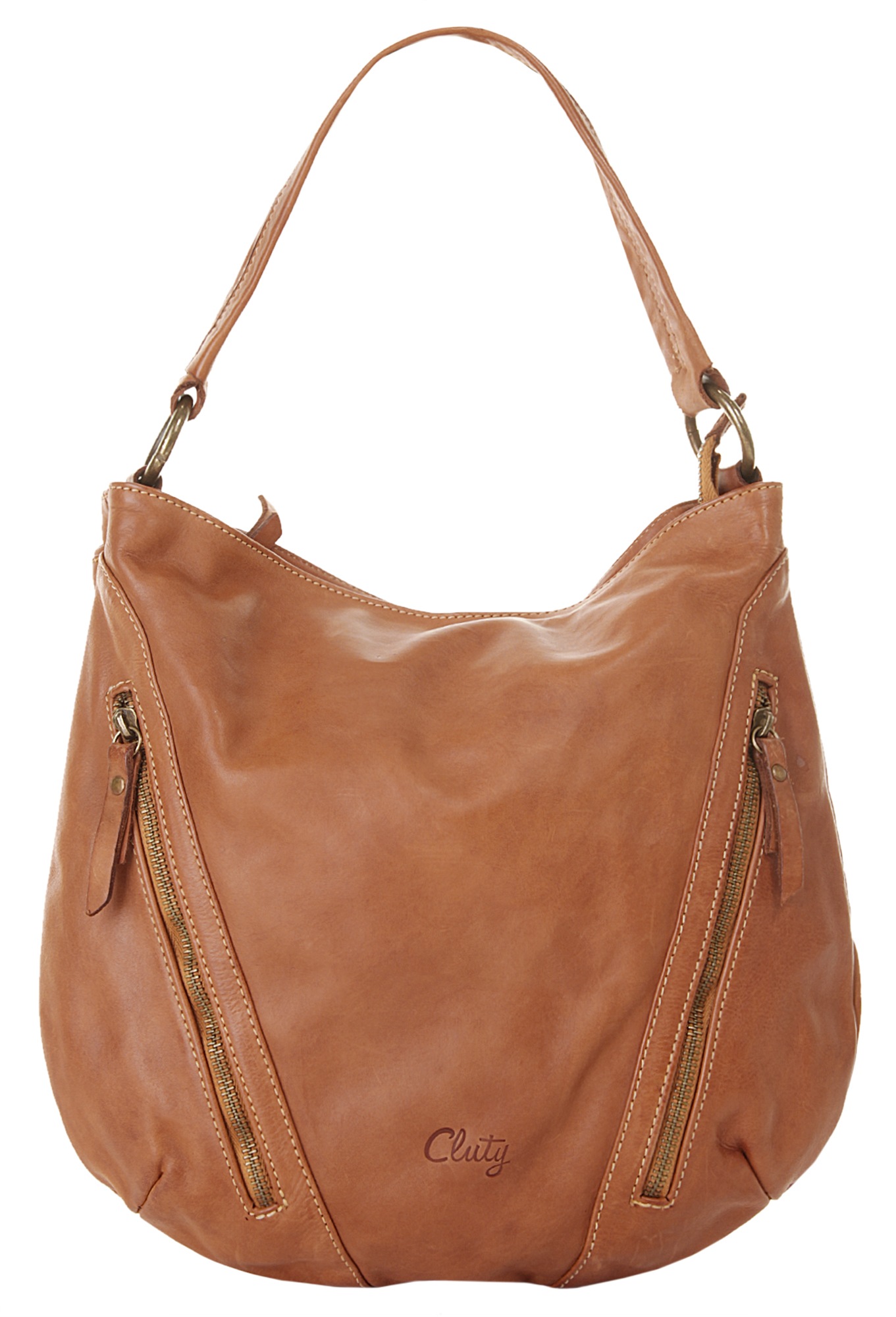 Shopper, echt Leder, Made in Italy, Gr. B/H/T: 33 cm x 32 cm x 9 cm onesize, cognac