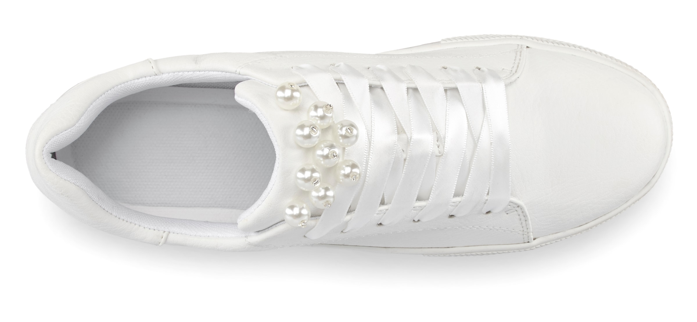 LASCANA Sneaker, mit Perlen, Schnürhalbschuhe, Freizeitschuhe, VEGAN