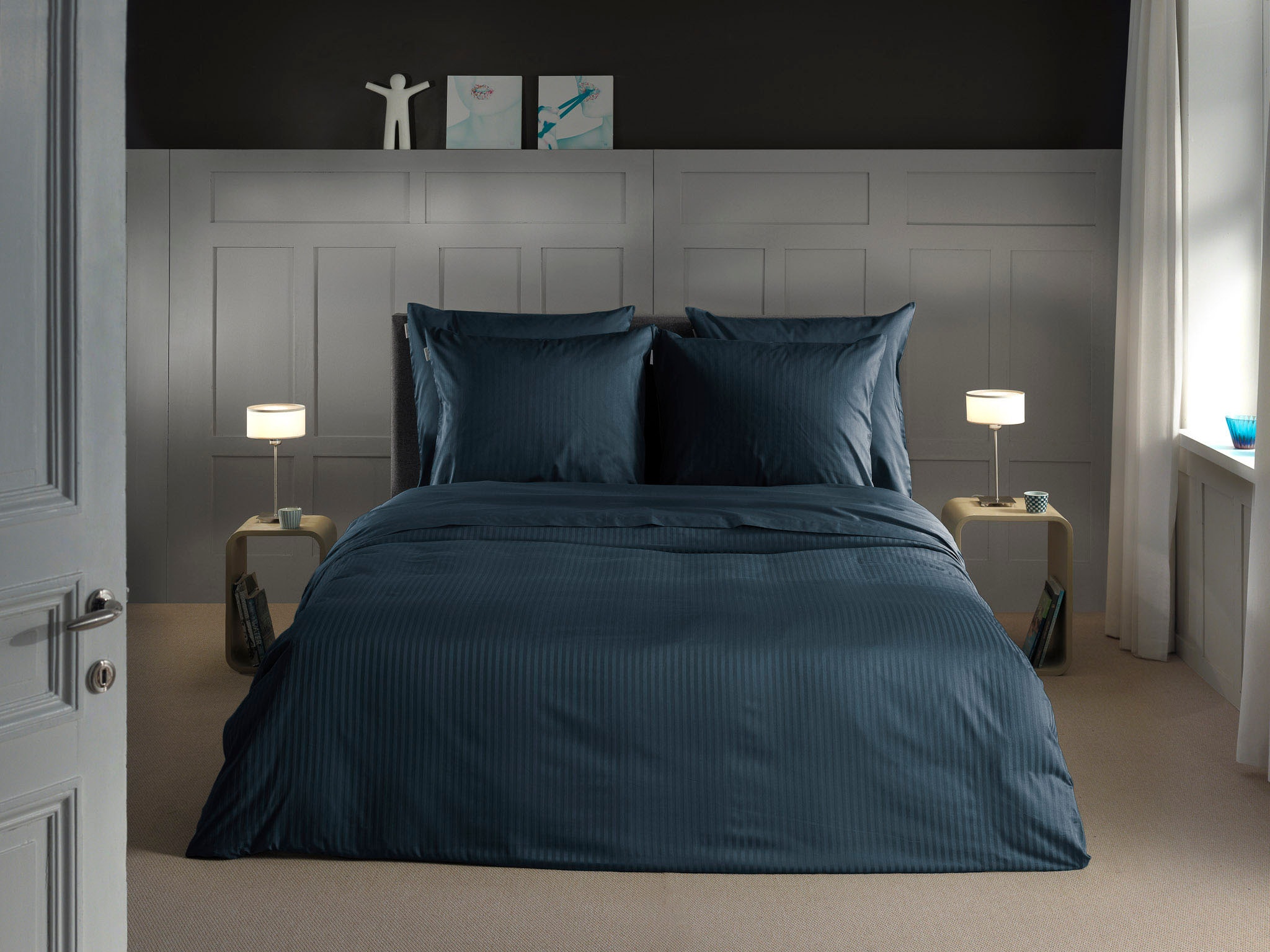 Heckett & Lane Bettwäsche »Banda« 2 Stk. tlg. hochwertiges Mako-Satin, Stre günstig online kaufen