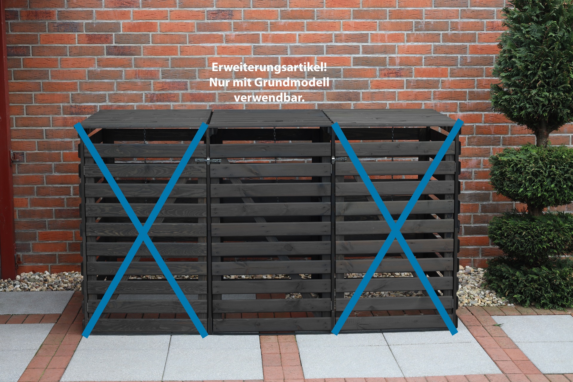 promadino Mülltonnenbox »Vario V Erweiterung«, besonders robust aus ökologisch, zertifiziertem Kiefernholz gefertigt