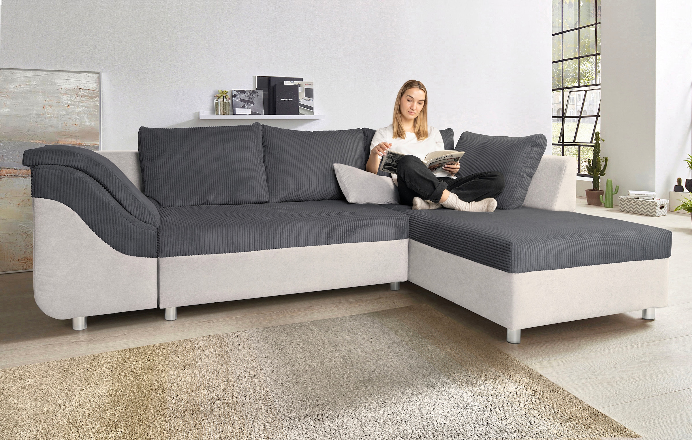 COLLECTION AB Ecksofa Sally L-Form, mit und ohne Bettfunktion, inklusive lo günstig online kaufen