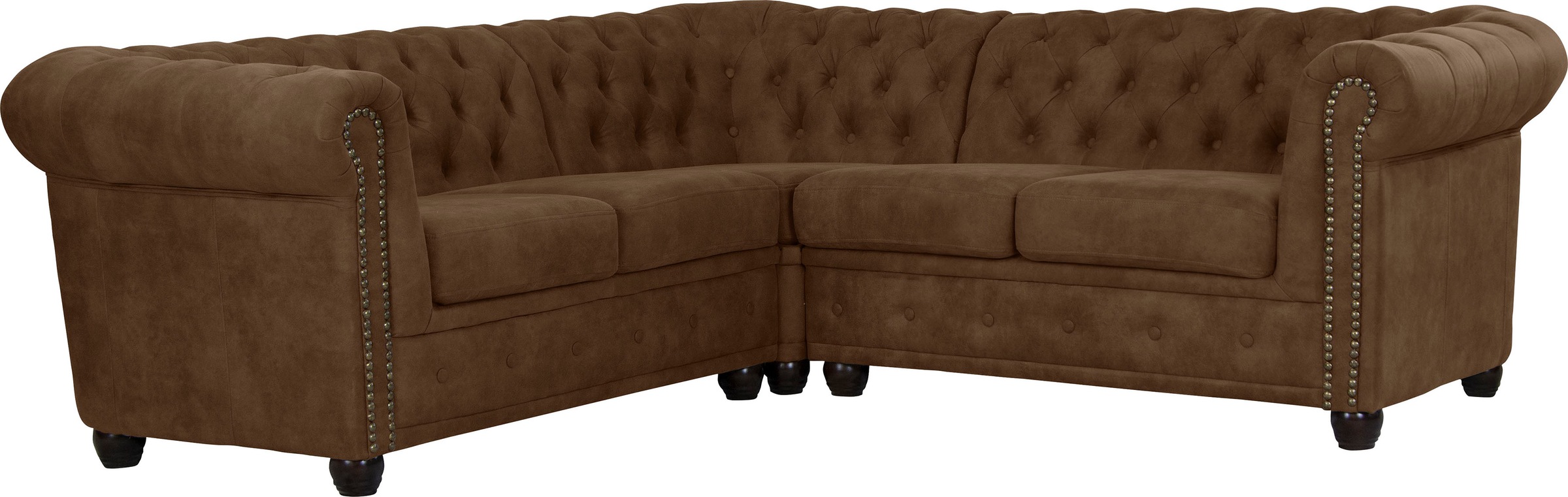 Home affaire Chesterfield-Sofa »Rysum L-Form«, Chesterfield-Optik, gleichschenklig