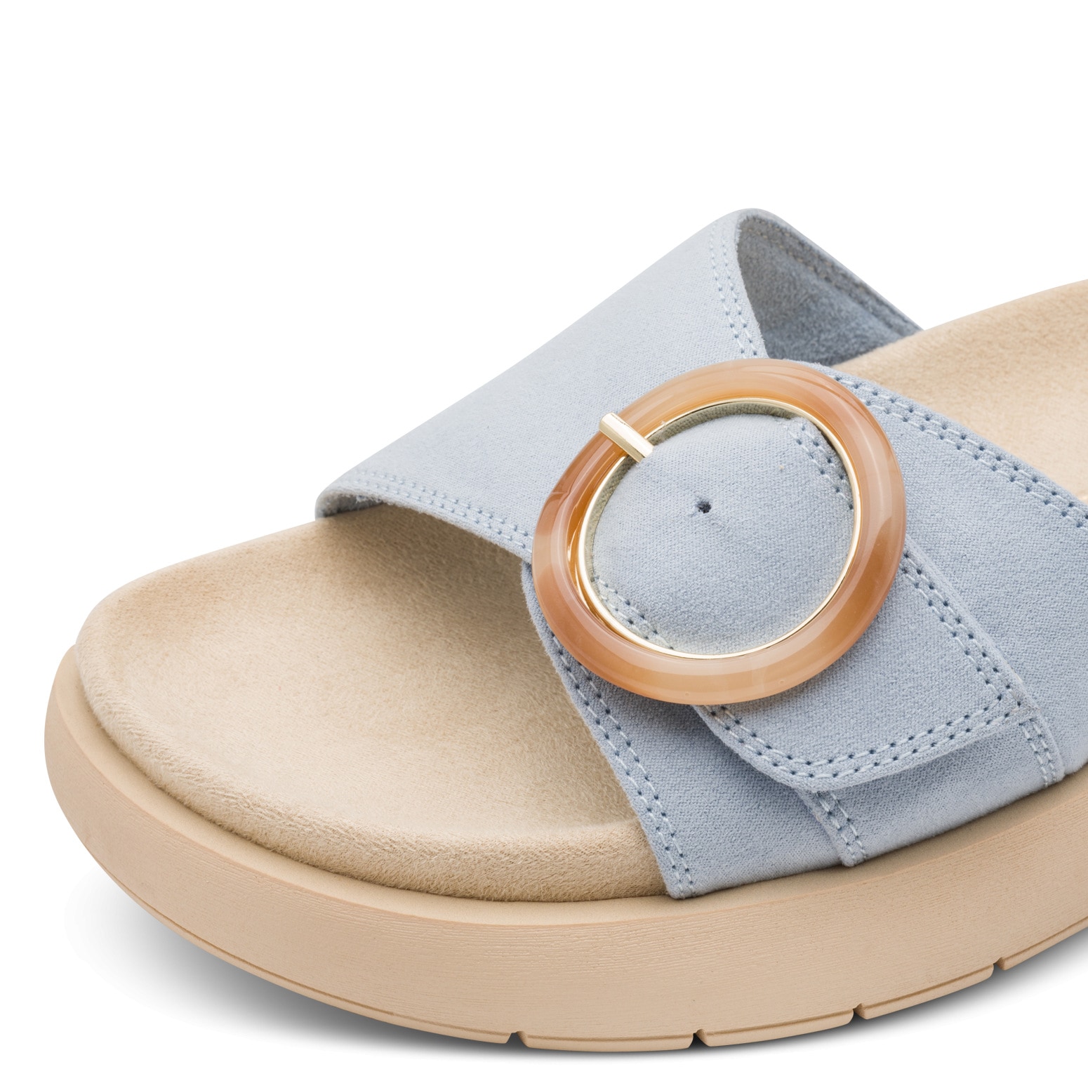 MARCO TOZZI Pantolette  Keilabsatz, Schlupfschuh mit seitlichem Stretcheinsatz