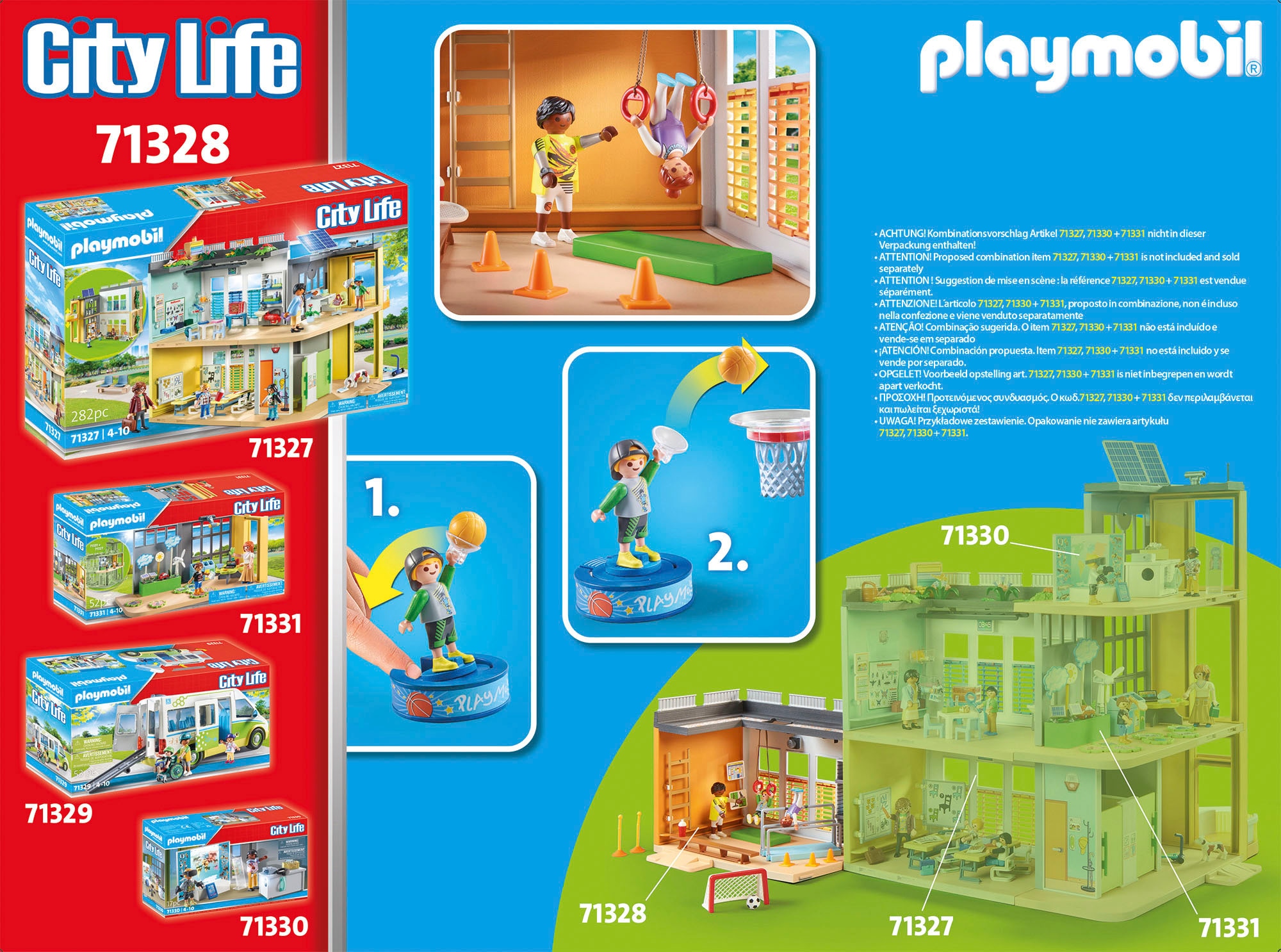 Playmobil® Konstruktions-Spielset »Anbau Turnhalle (71328), City Life«, (72 St.), Made in Germany