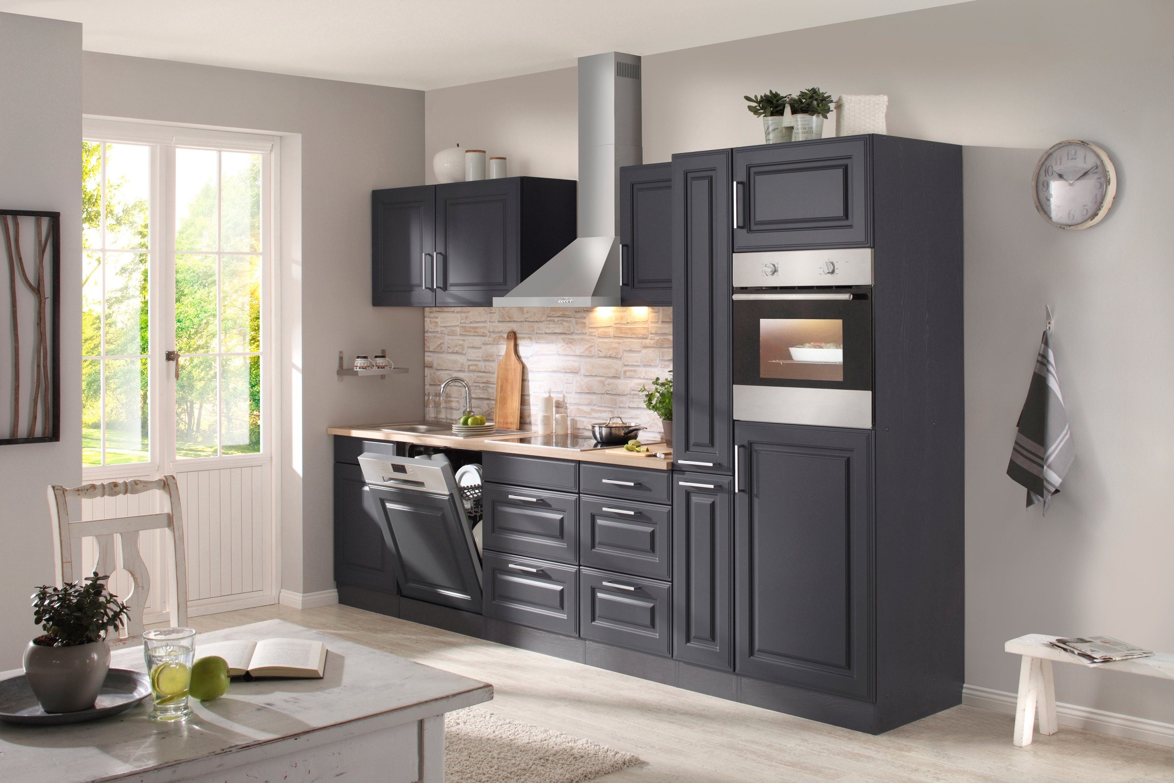 KOCHSTATION Apothekerschrank »KS-Stockholm«, hochwertige MDF-Fronten, 200 cm hoch, viel Stauraum