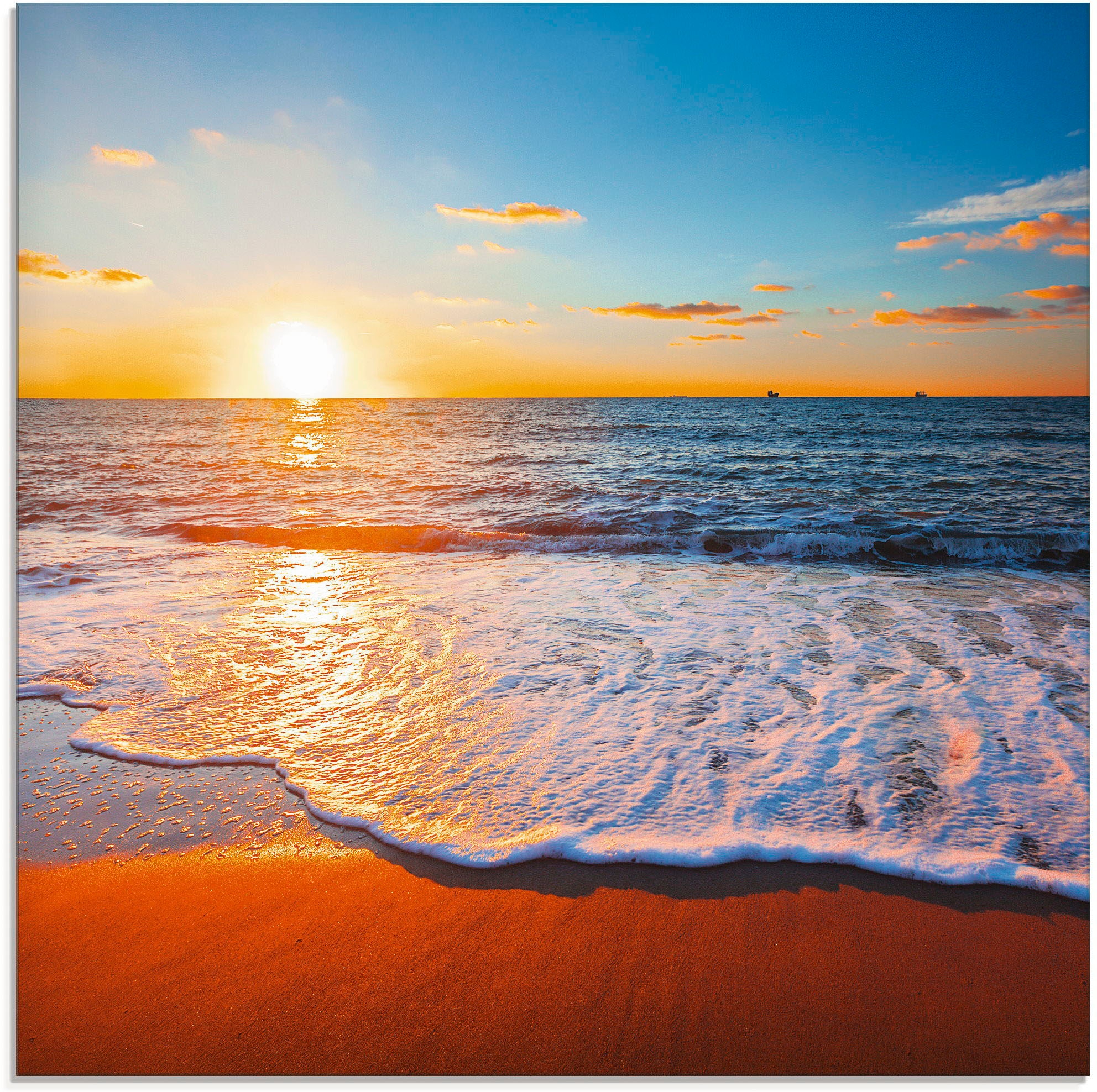Meer«, Strand, und Raten »Sonnenuntergang kaufen Glasbild (1 auf St.) Artland das