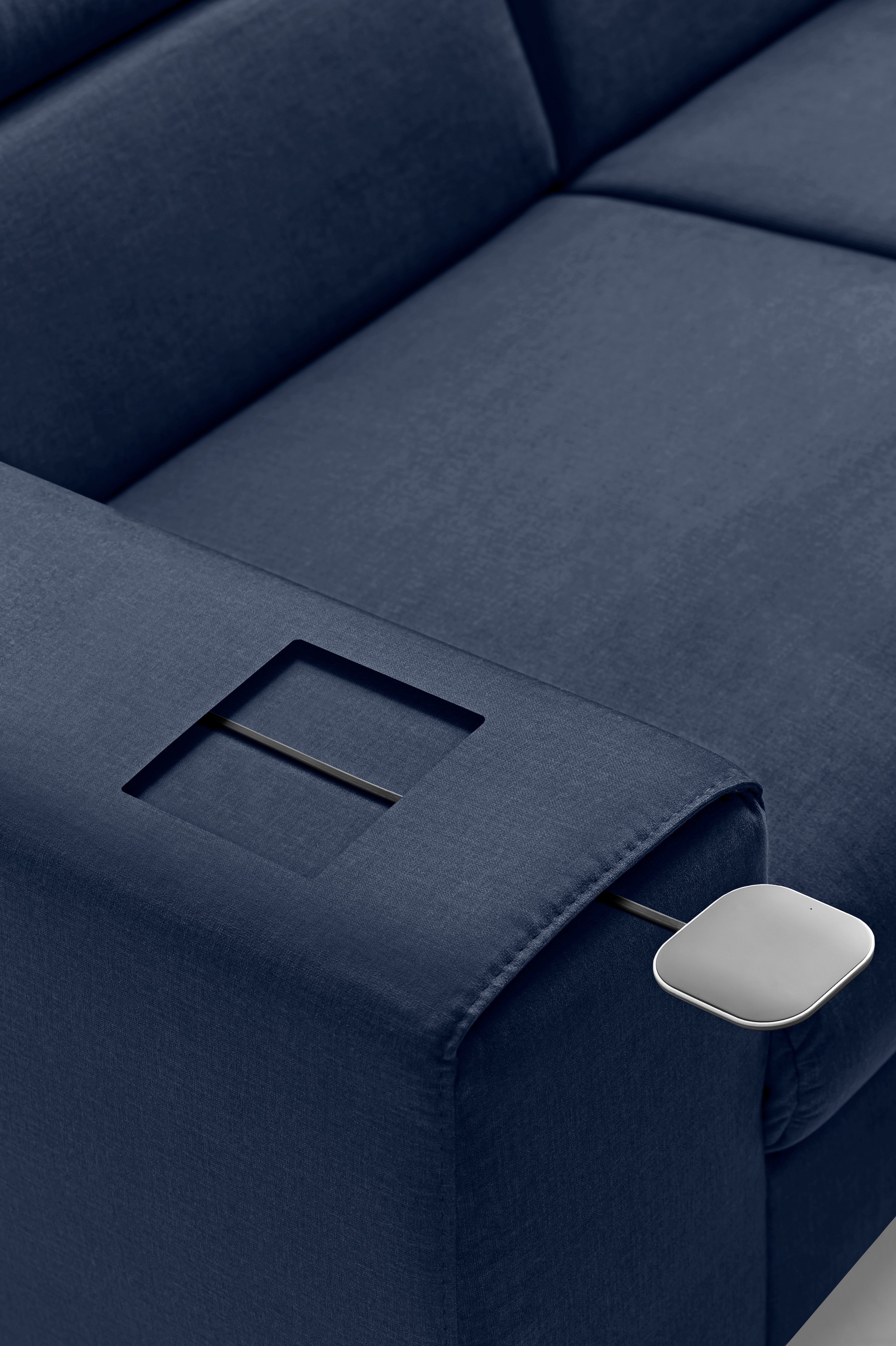 COTTA Polstergarnitur »Morven L-Form«, (Set), Set bestehend aus: Ecksofa mit Kopfteilverstellung & Hocker
