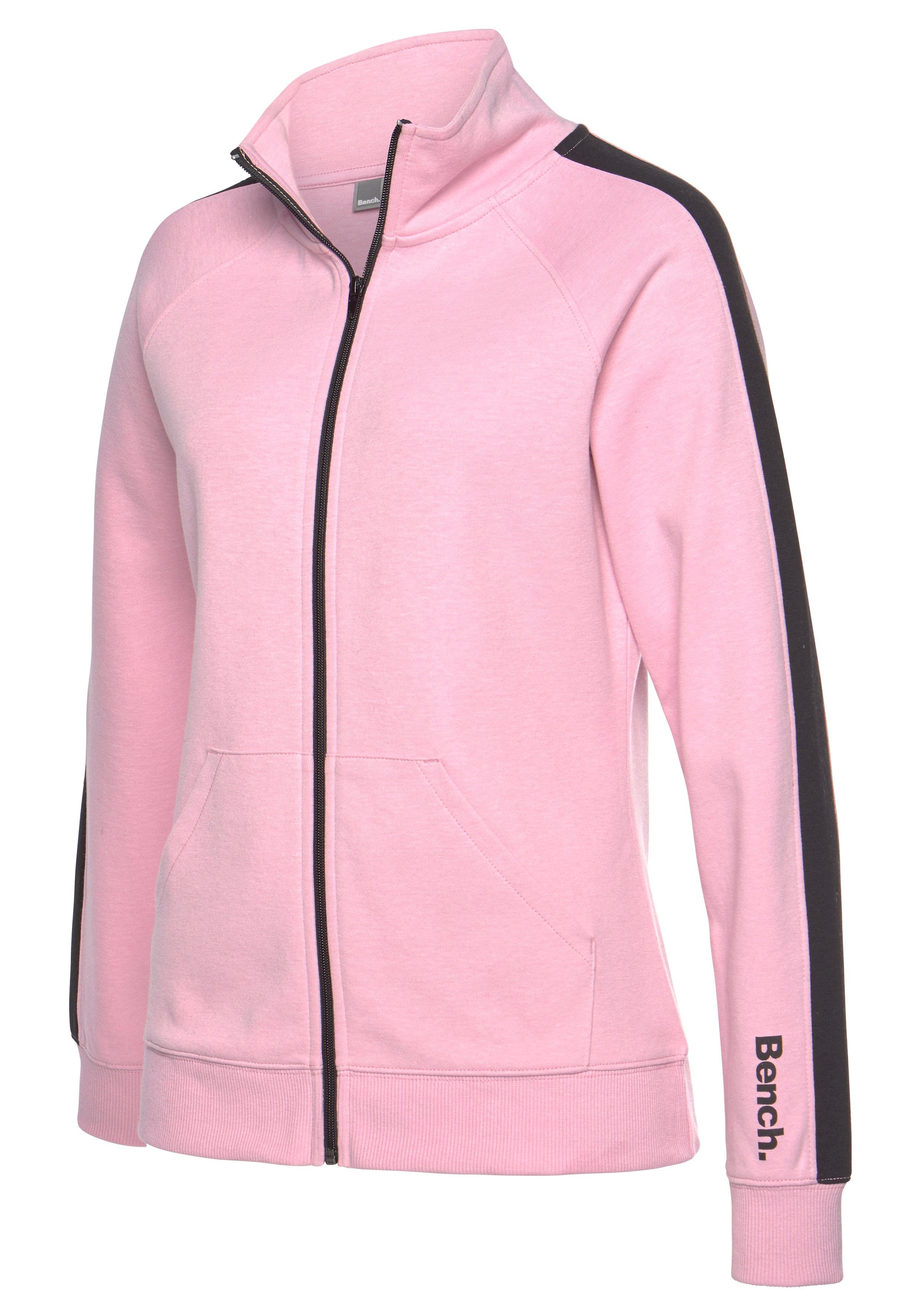 Bench. Loungewear Sweatjacke, mit Seitenstreifen und Stehkragen, Loungeanzug