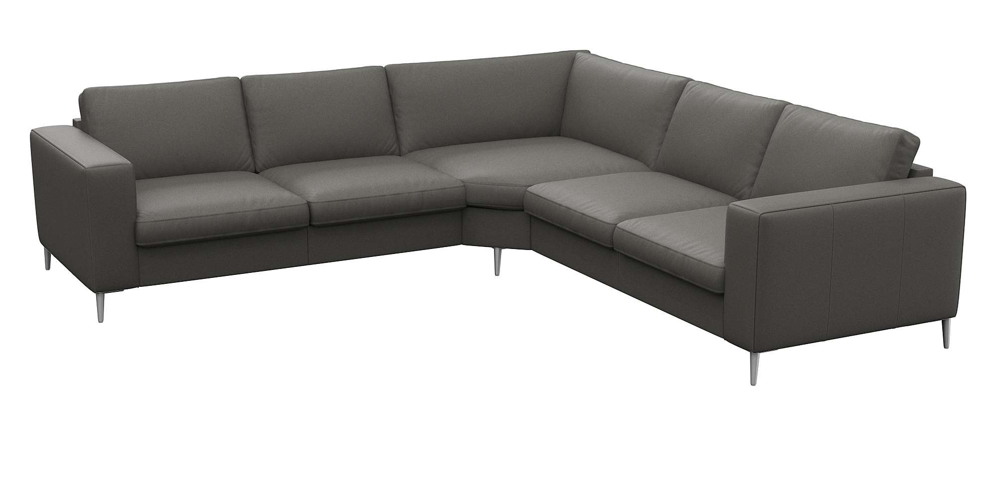 FLEXLUX Ecksofa »Fiore, gleichschenklig, super Sitzkomfort durch Kaltschaum im Sitz«, breite Armlehnen, Füße Alu