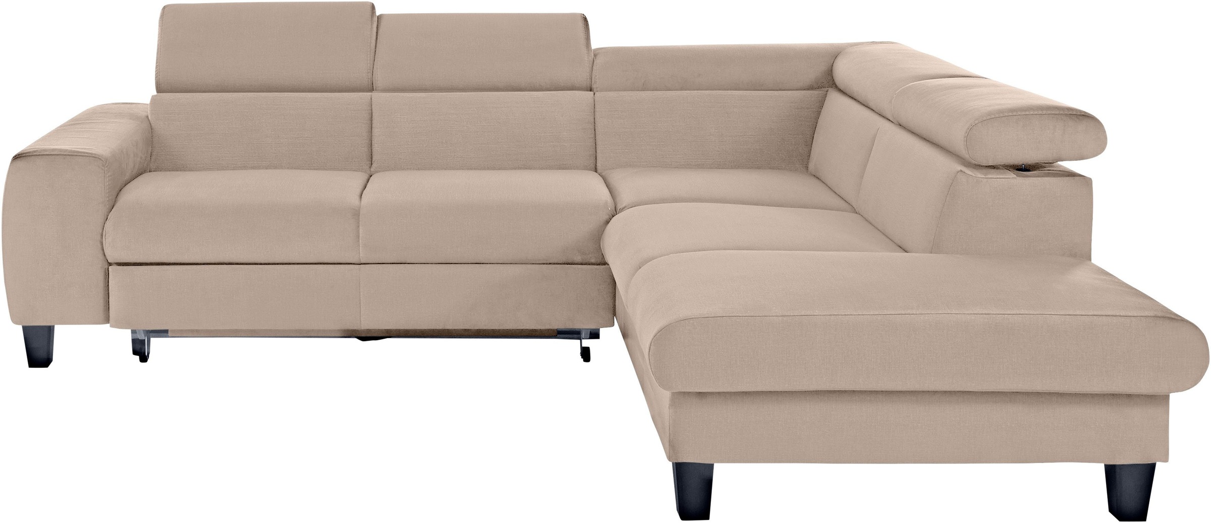 COTTA Polstergarnitur »Morven L-Form«, (Set), Set bestehend aus: Ecksofa mit Kopfteilverstellung & Hocker