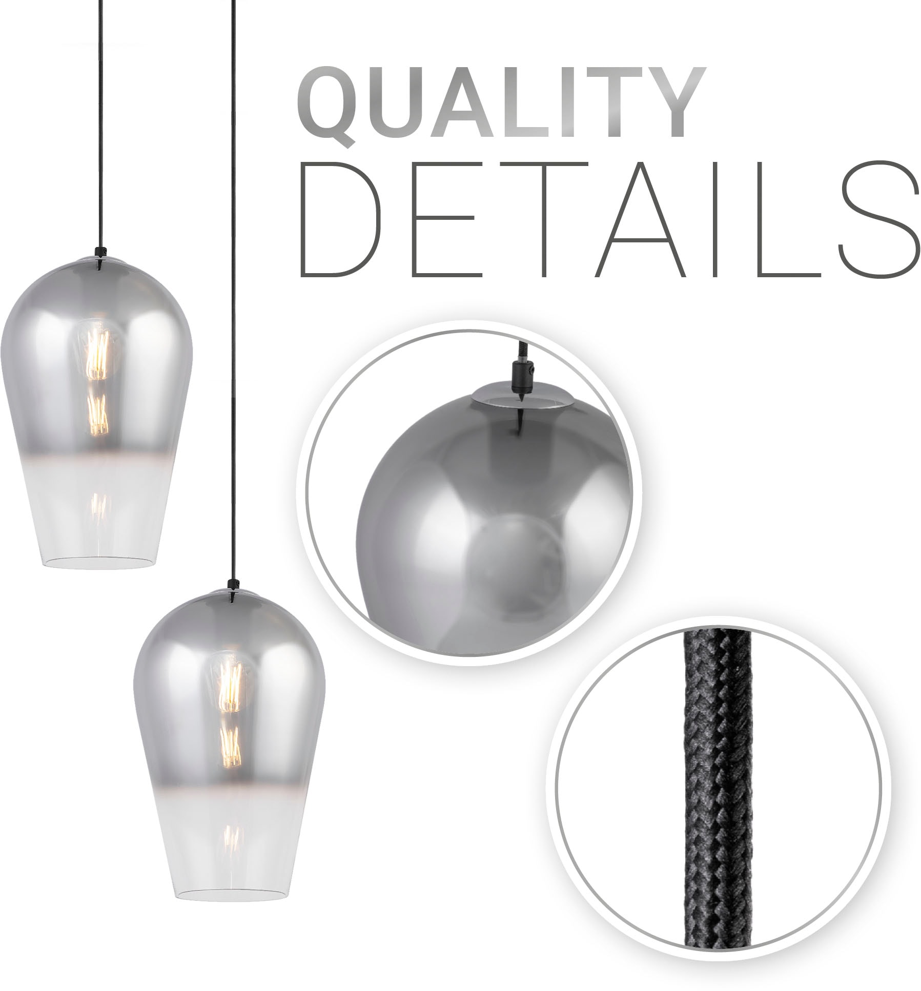 Paco Home Pendelleuchte »DALIA«, Leuchtmittel E27 | ohne Leuchtmittel, Esstisch Glas Lampenschirm Hängeleuchte Wohnzimmer Modern E27