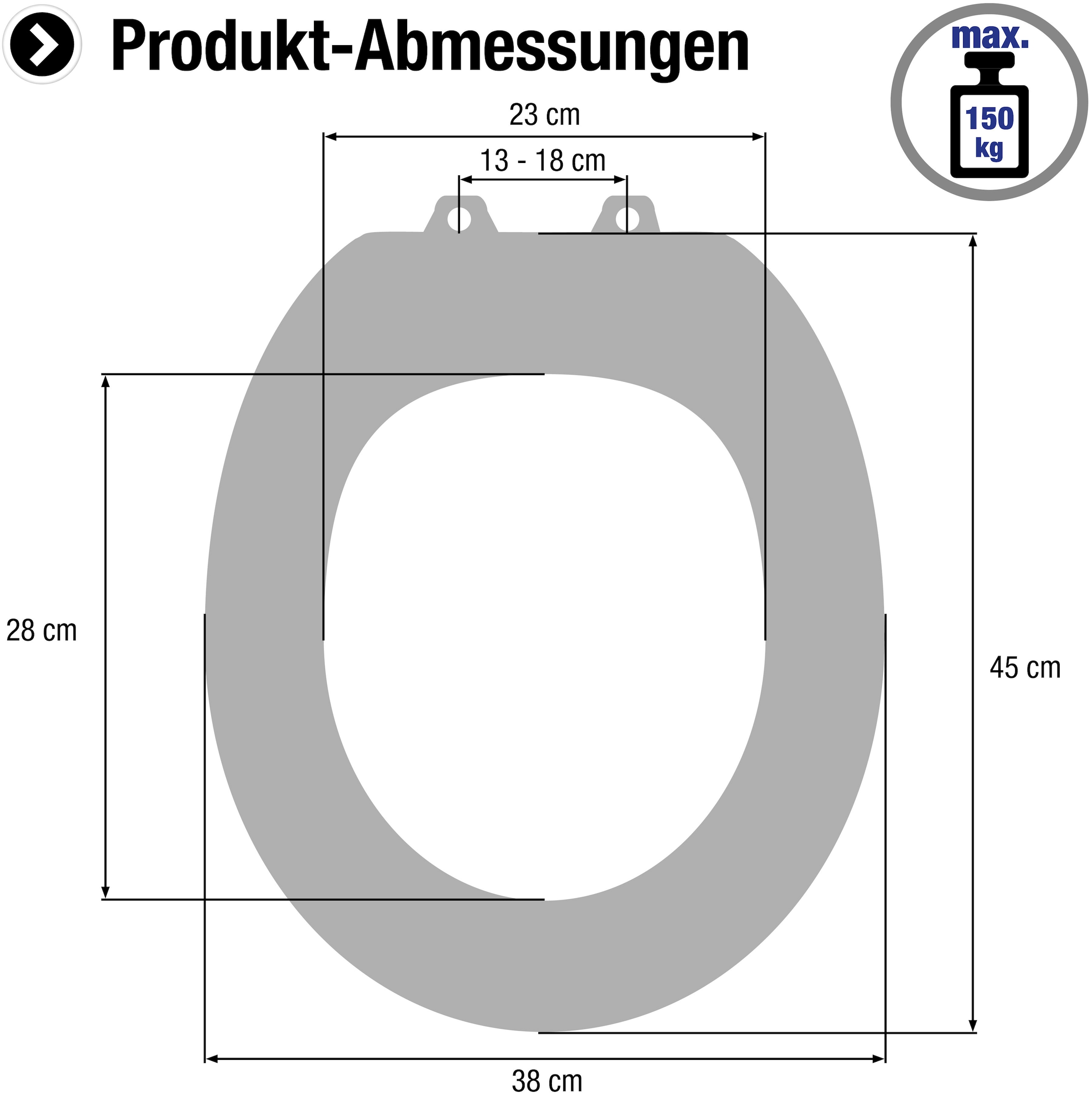 CORNAT WC-Sitz »Look manhattangrau - Hochwertiger Holzkern - Absenkautomatik«, Schnellbefestigung - Komfortables Sitzgefühl / Toilettensitz