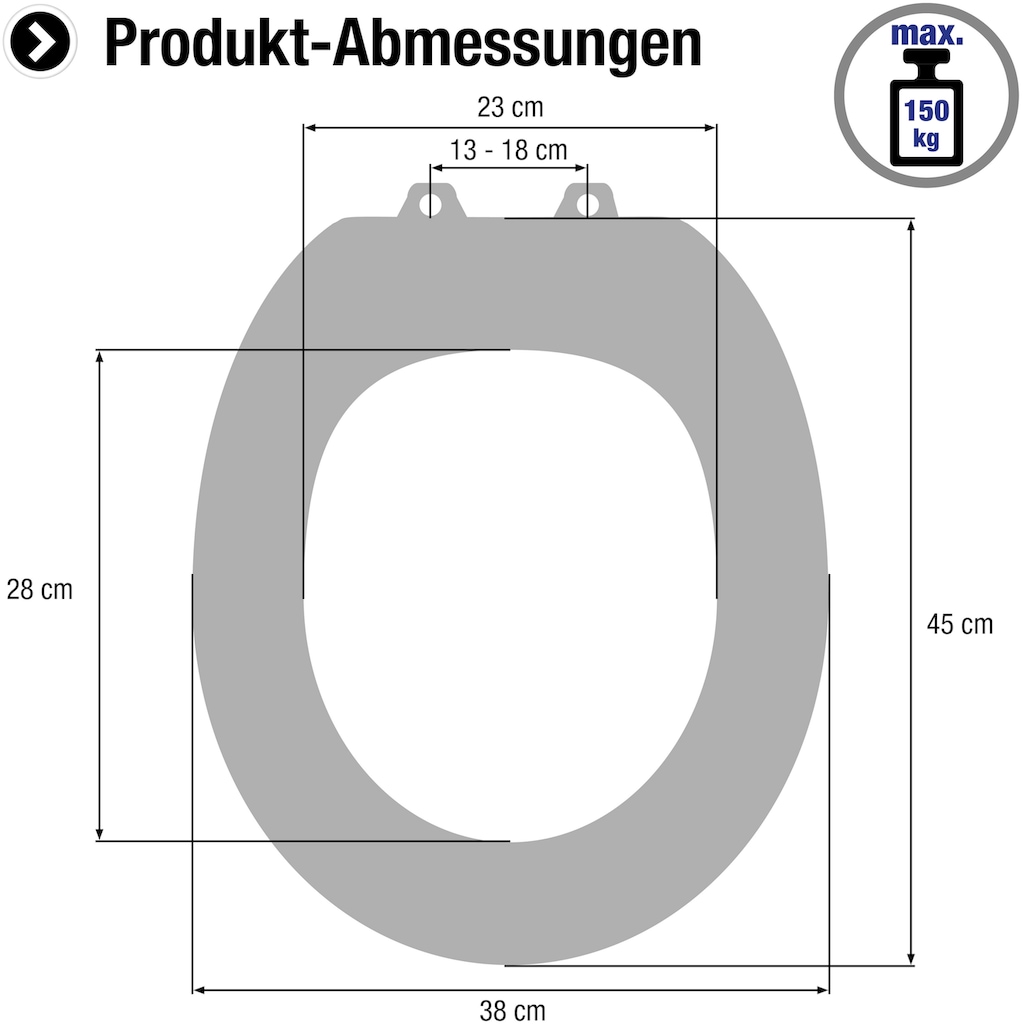 CORNAT WC-Sitz »Look manhattangrau - Hochwertiger Holzkern - Absenkautomatik«, Schnellbefestigung - Komfortables Sitzgefühl / Toilettensitz