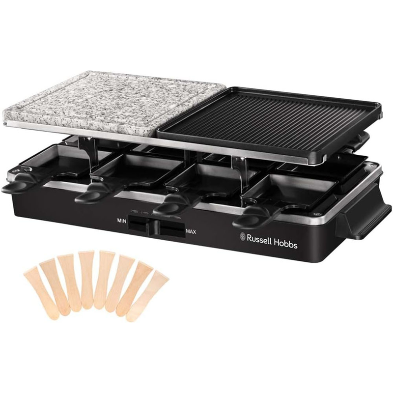 RUSSELL HOBBS Raclette »26280-56« 8 Stk. Raclettepfännchen 1.400 W Grill für 8 Personen, Multi-Grill schwarz