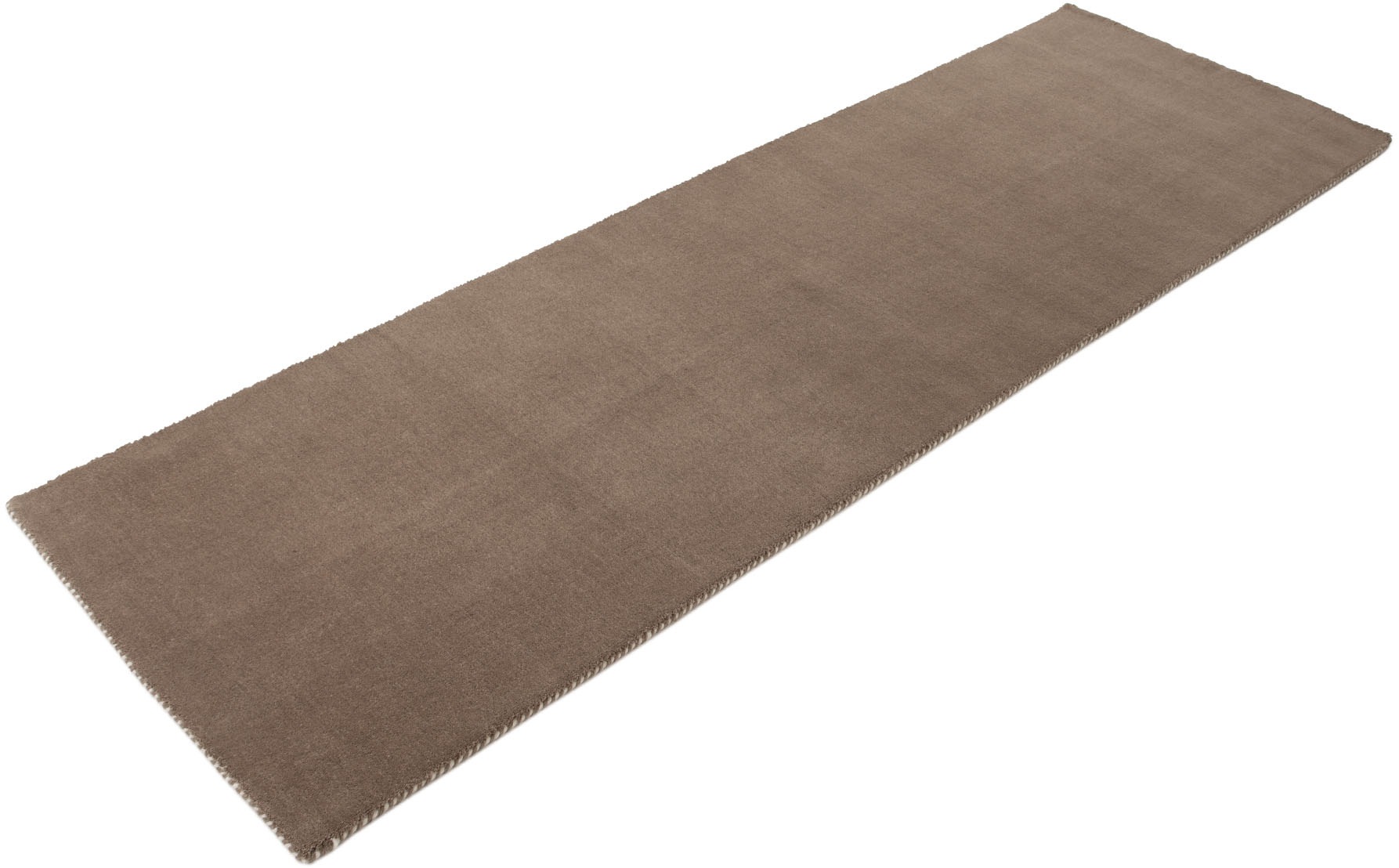 carpetfine Wollteppich »Gabbeh Lola Uni«, rechteckig, 14 mm Höhe, mit natürlichem Pflanzenmaterial von Hand gewebt, auch in Rund