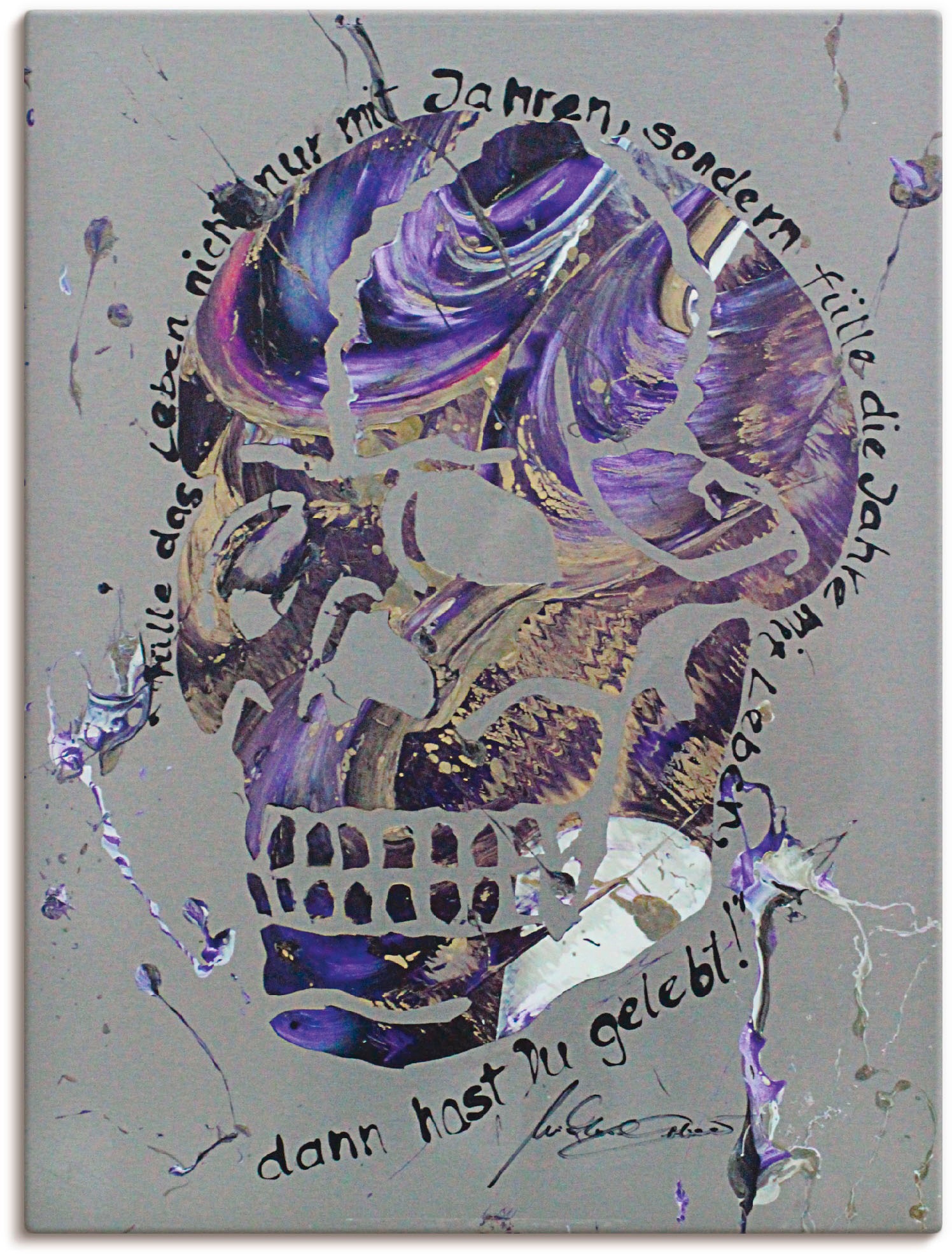 Artland Wandbild »Totenkopf 3« Körper 1 Stk. tlg. als Leinwandbild, Wandauf günstig online kaufen