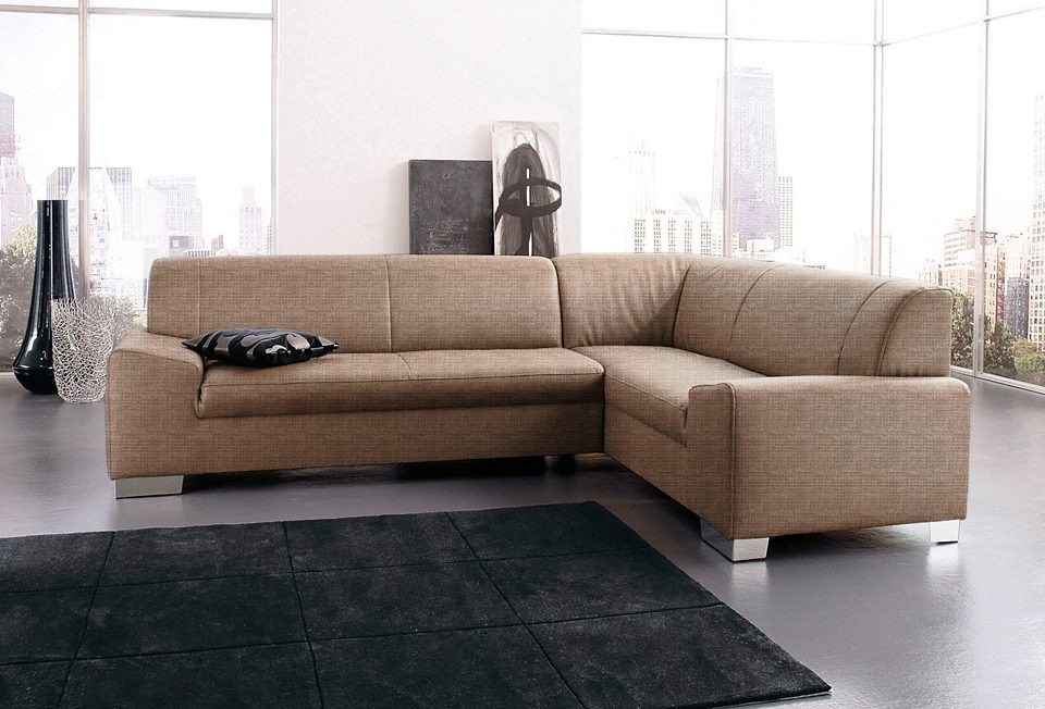 DOMO collection Ecksofa »Alisson, zeitlose Optik, flache Armlehnen, L-Form« günstig online kaufen