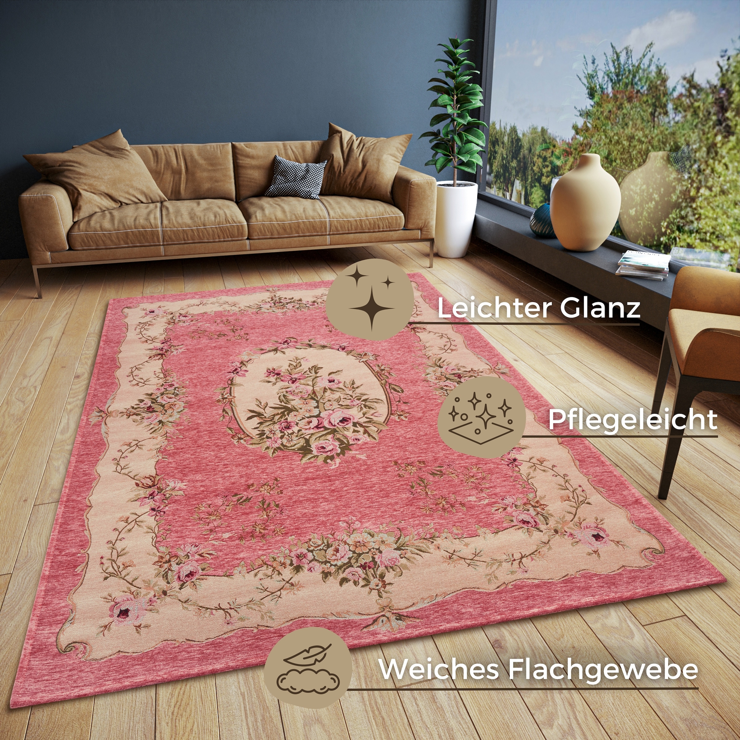 HANSE Home Teppich »Asmaa«, rechteckig, 5 mm Höhe, strapazierfähig, pflegeleicht, robust, Anti-Slip