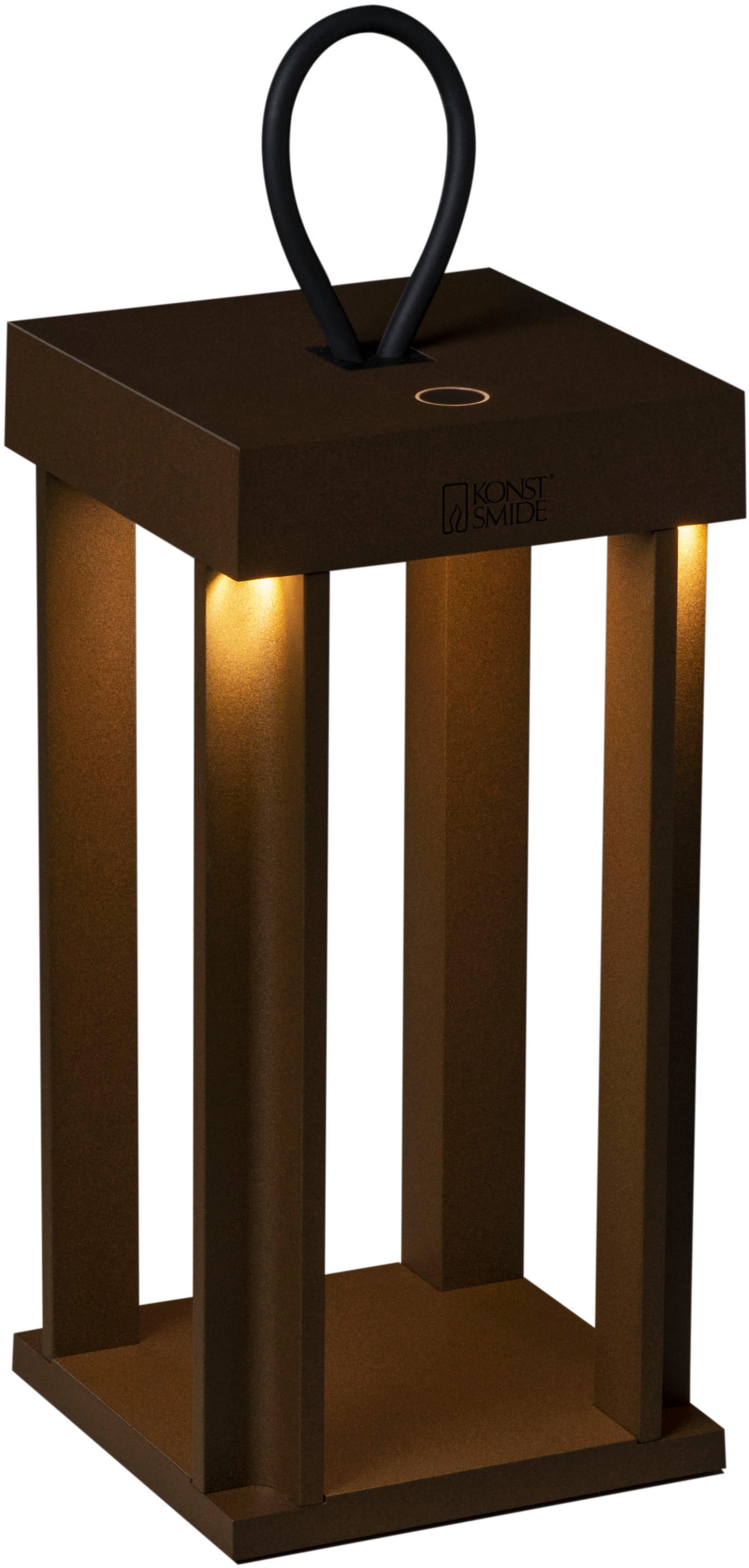 KONSTSMIDE LED Laterne "Cannes", braun (rost), H: 42cm, 2 Stk., Leuchten, Cannes LED USB-Laterne 42cm, dimmbar 2700/3000K, LED Laterne