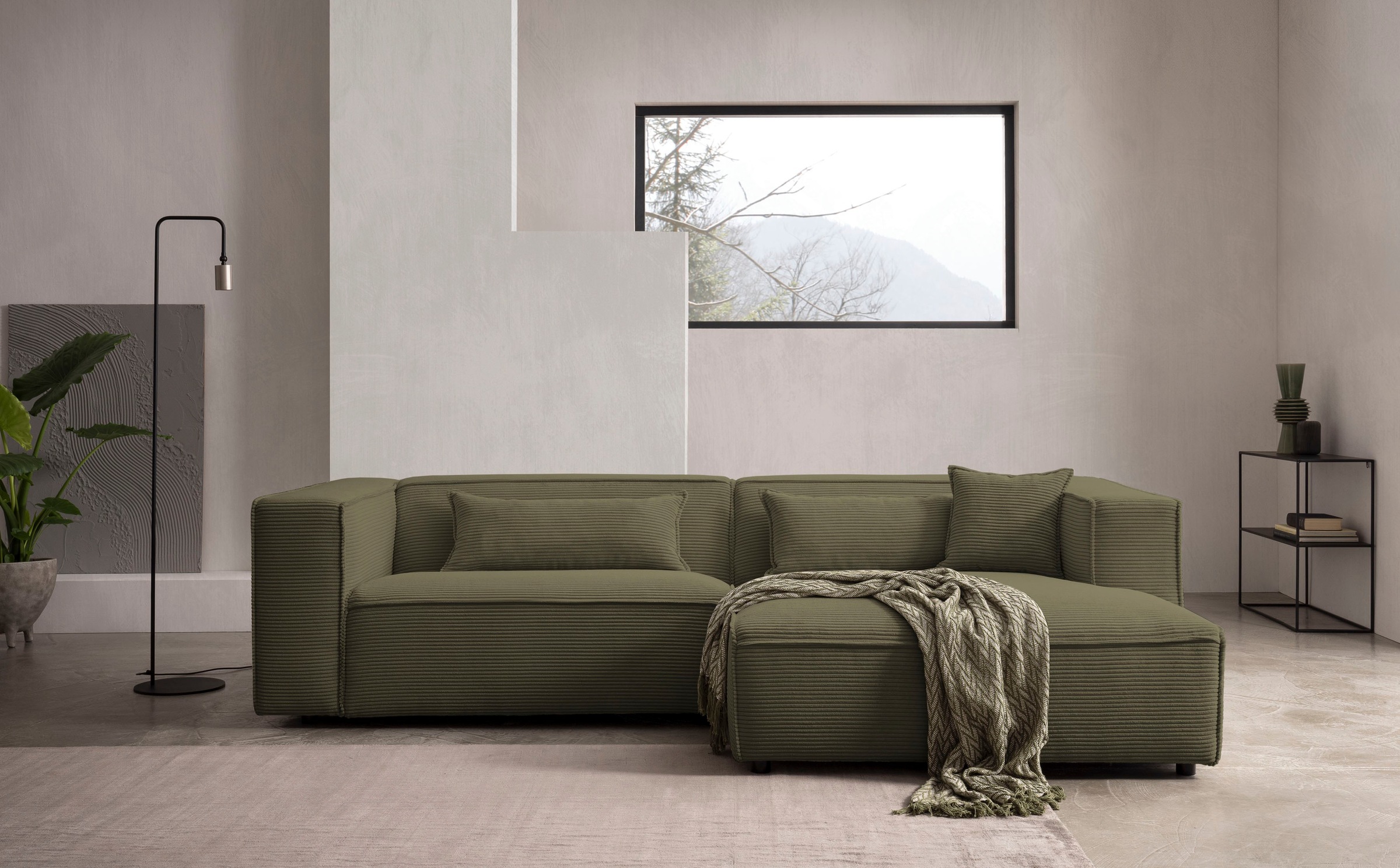 LeGer Home by Lena Gercke Ecksofa »PIARA mit Kedernaht in Cord oder Leineno günstig online kaufen