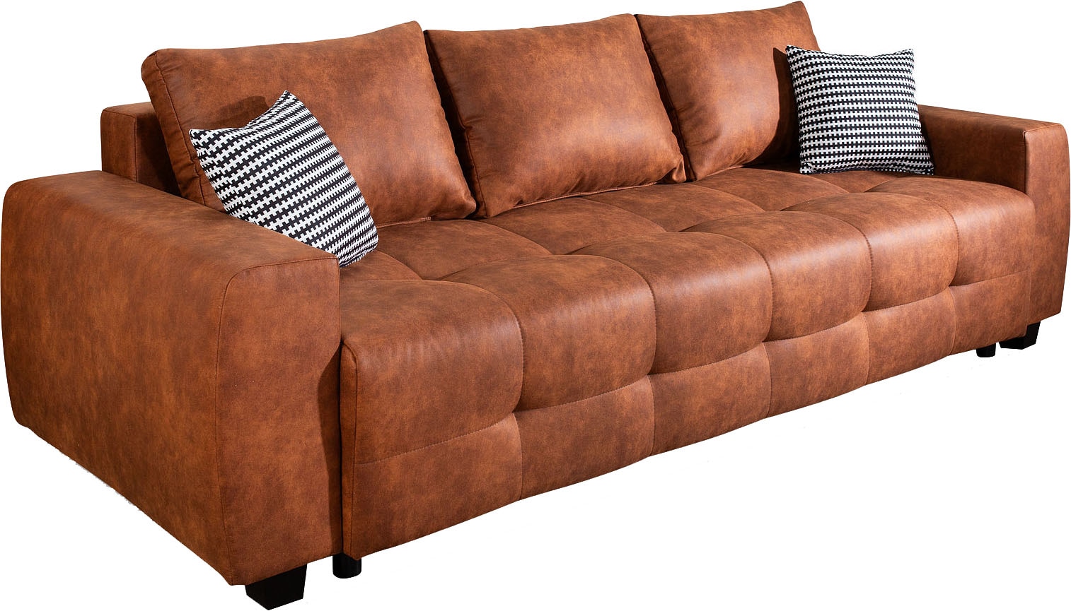 COLLECTION AB Schlafsofa »Bella, B: 241 cm, Liegefl. 142x194 cm«, mit Bettfunktion, Bettkasten & 2 Zierkissen, Federkern