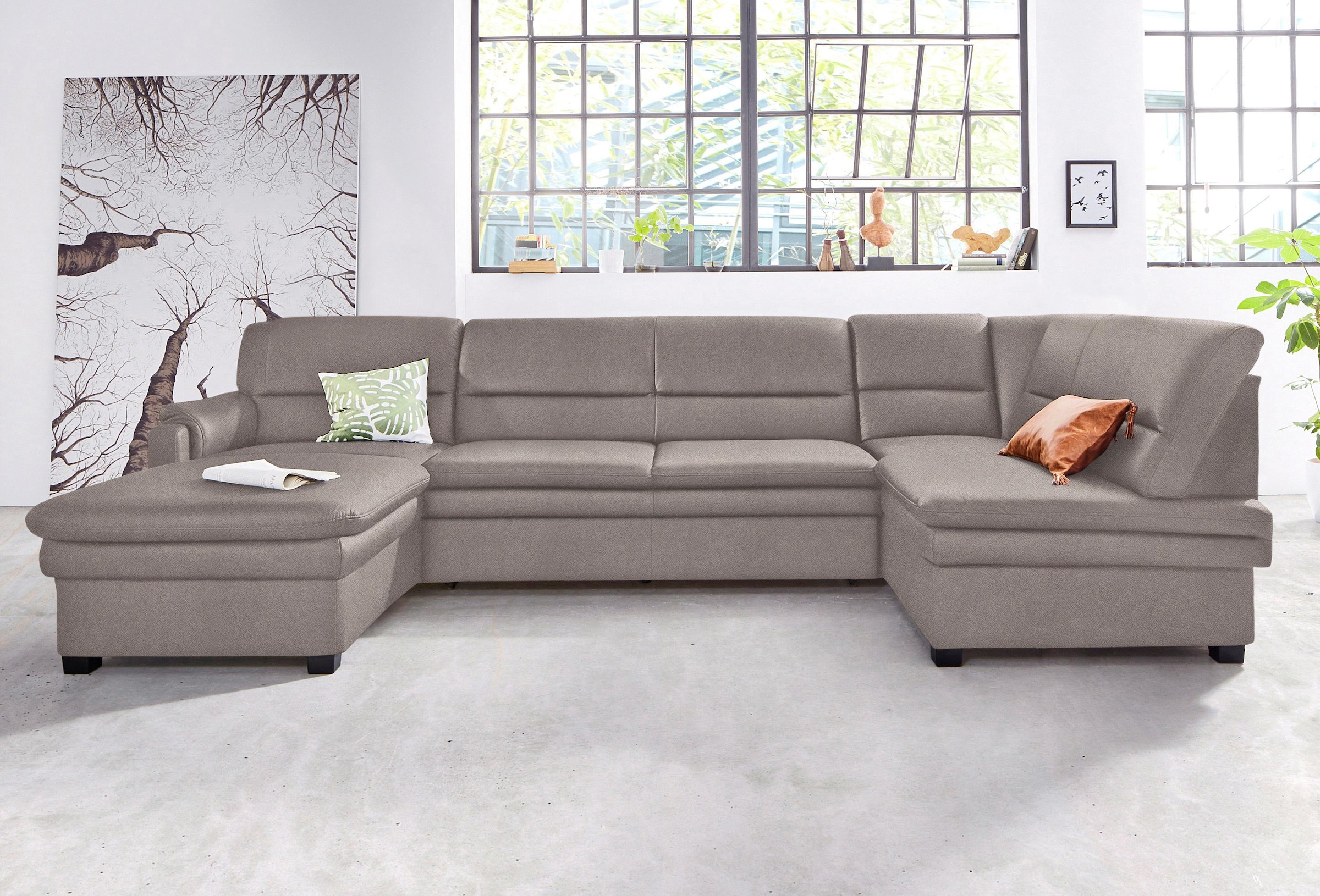 sit&more Wohnlandschaft »Pisa U-Form« mit Federkern, wahlweise mit Bettfunk günstig online kaufen