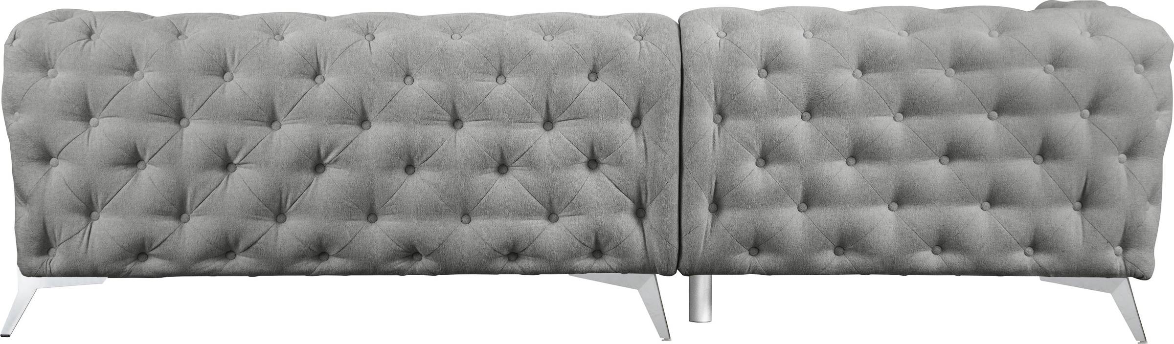Leonique Chesterfield-Sofa »Amaury L-Form«, großes Ecksofa, Chesterfield-Optik, Breite 323 cm, Fußfarbe wählbar