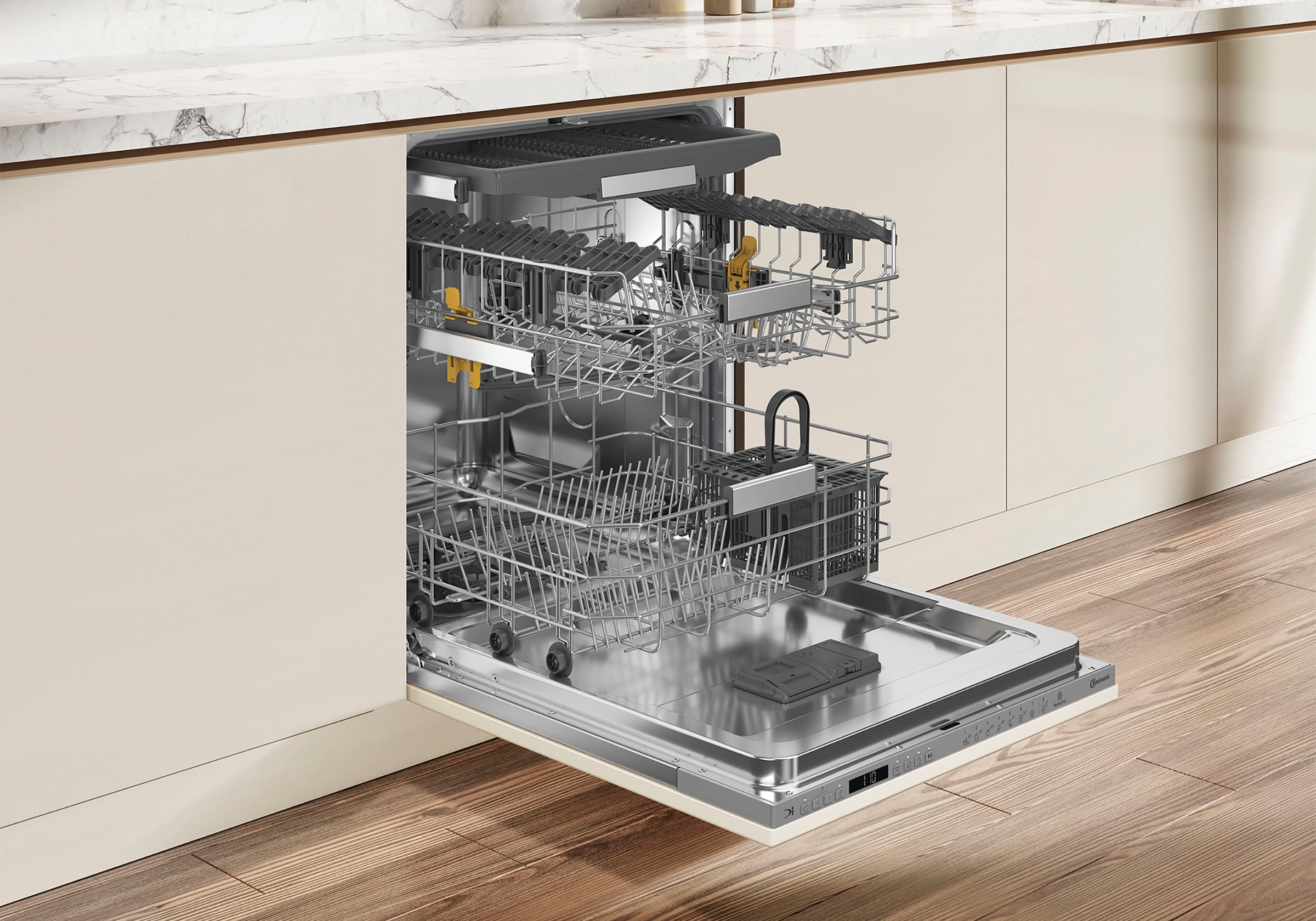 BAUKNECHT vollintegrierbarer Geschirrspüler »OBIC Ecosilent2 8650« 8,9 l 14 tlg. Maßgedecke ActiveDry – automatische Türöffnung, 2+2 Herstellergarantie