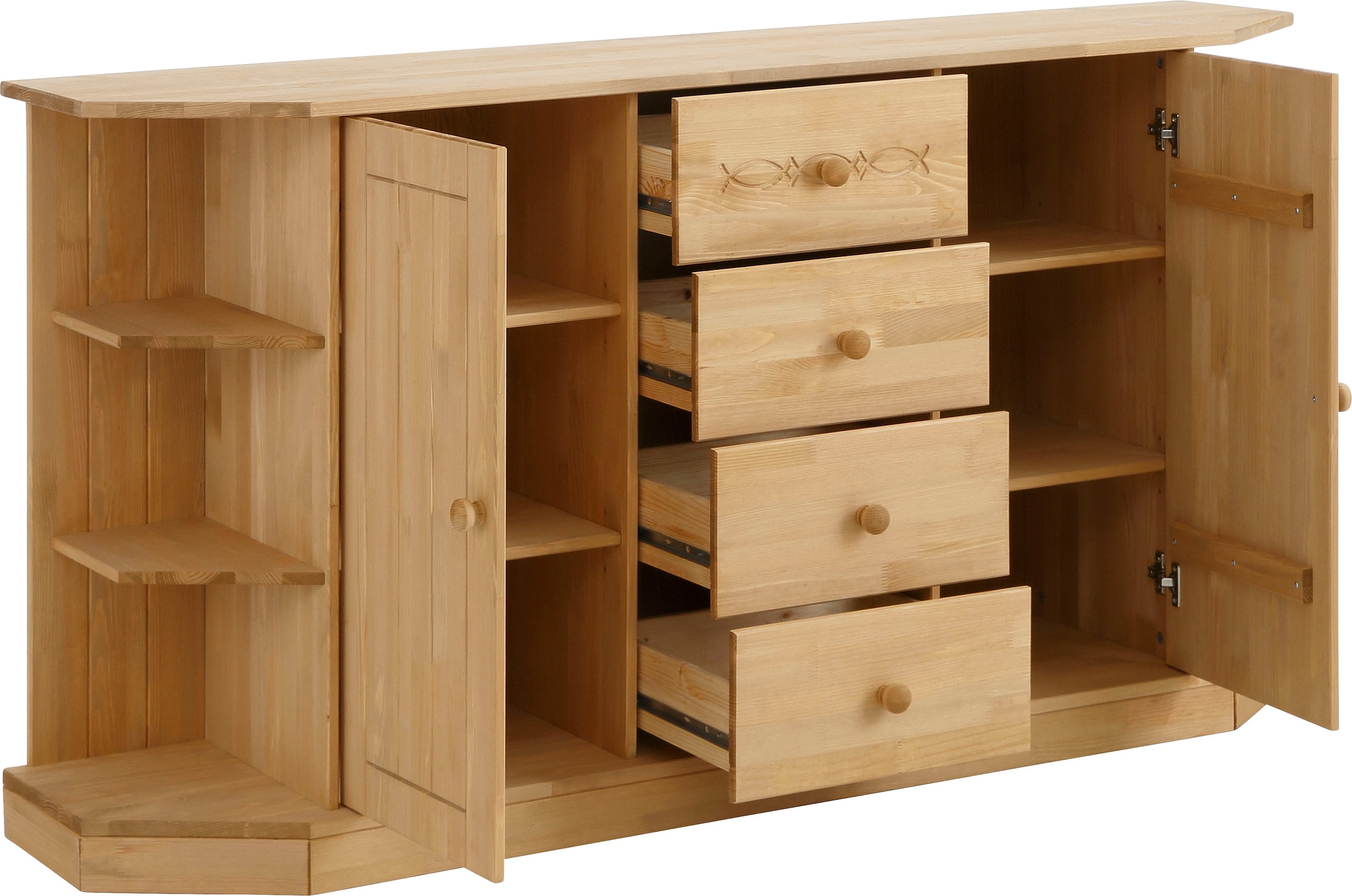 Home affaire Kommode »Indra Sideboard mit Regalelementen«, Breite 162 cm