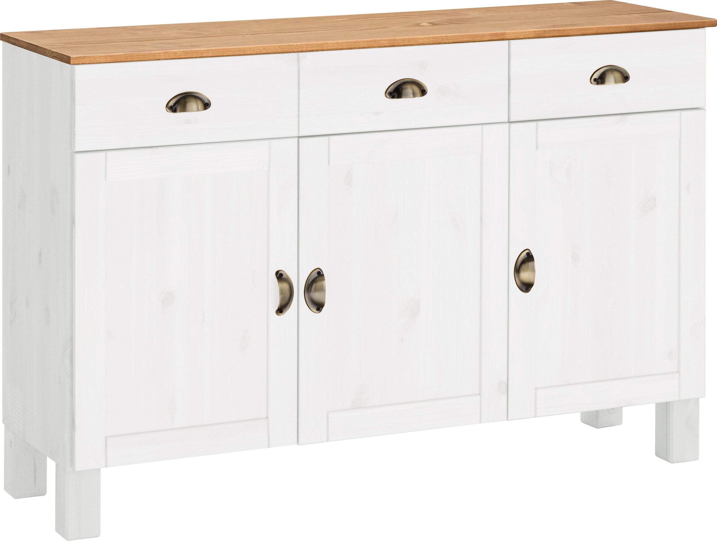 Unterschrank »Oslo«, 125 cm breit, 38 cm tief, als Sideboard, 3 Türen, 2 Schubladen