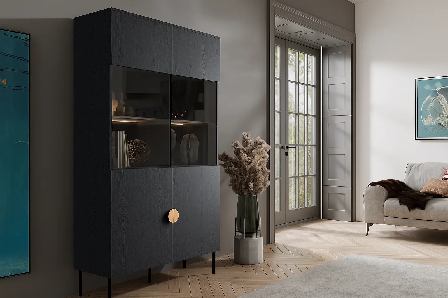 Home affaire Vitrine »BELLOT Vitrineschrank mit 2 Türen, verglast, mit viel günstig online kaufen