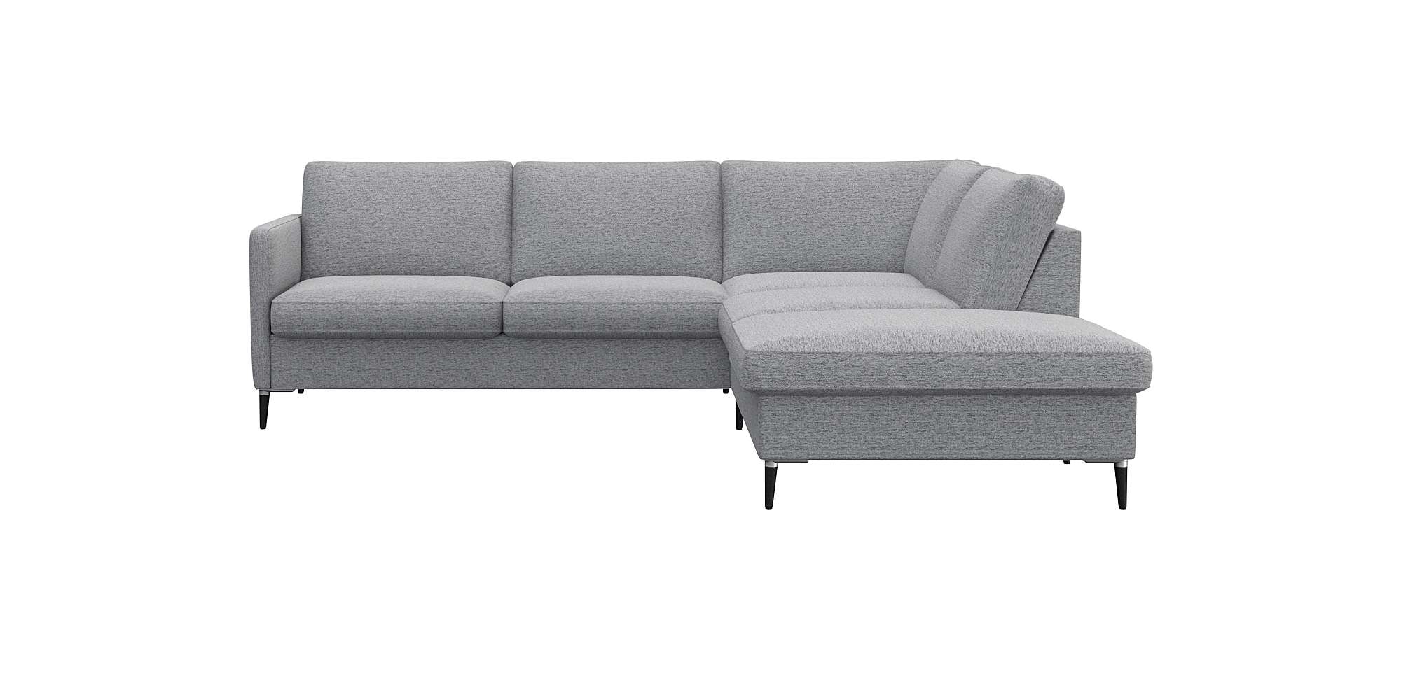 FLEXLUX Ecksofa »Fiore, L-Form« schmale Armlehnen, Füße Alu/schwarz, B/T 234/225cm, Kaltschaum im Sitz