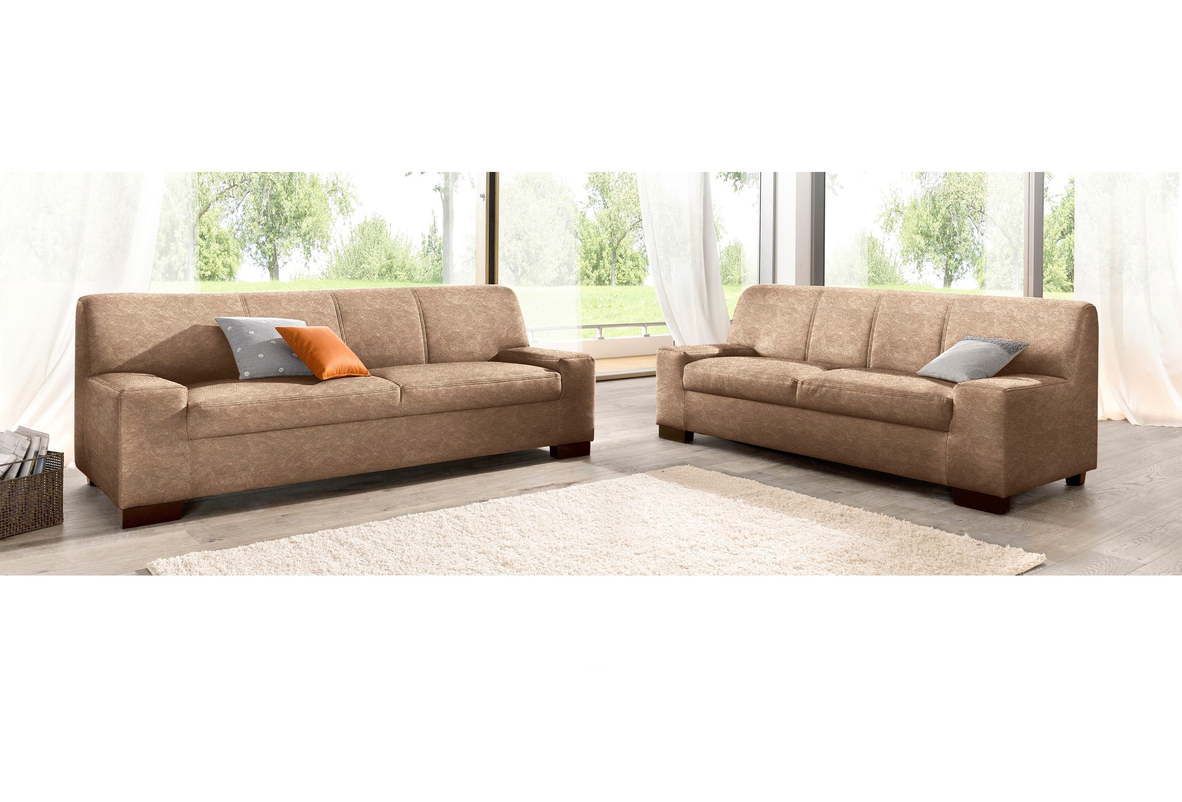 DOMO collection Polstergarnitur »Norma kubisch und zeitlos« Set, 2 Stk. tlg günstig online kaufen