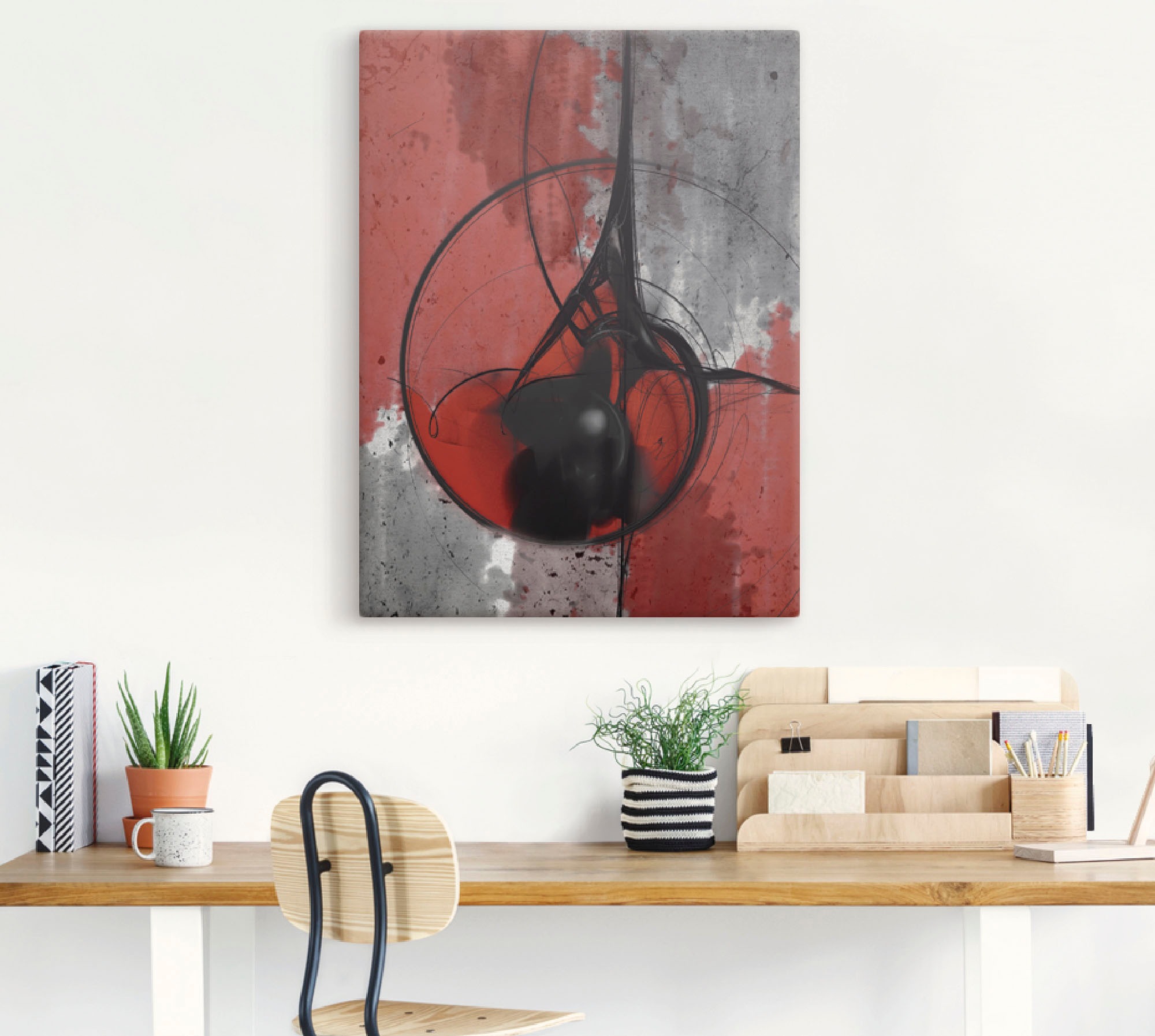 Artland Wandbild »Abstrakt in rot und schwarz« Gegenstandslos 1 Stk. tlg. a günstig online kaufen