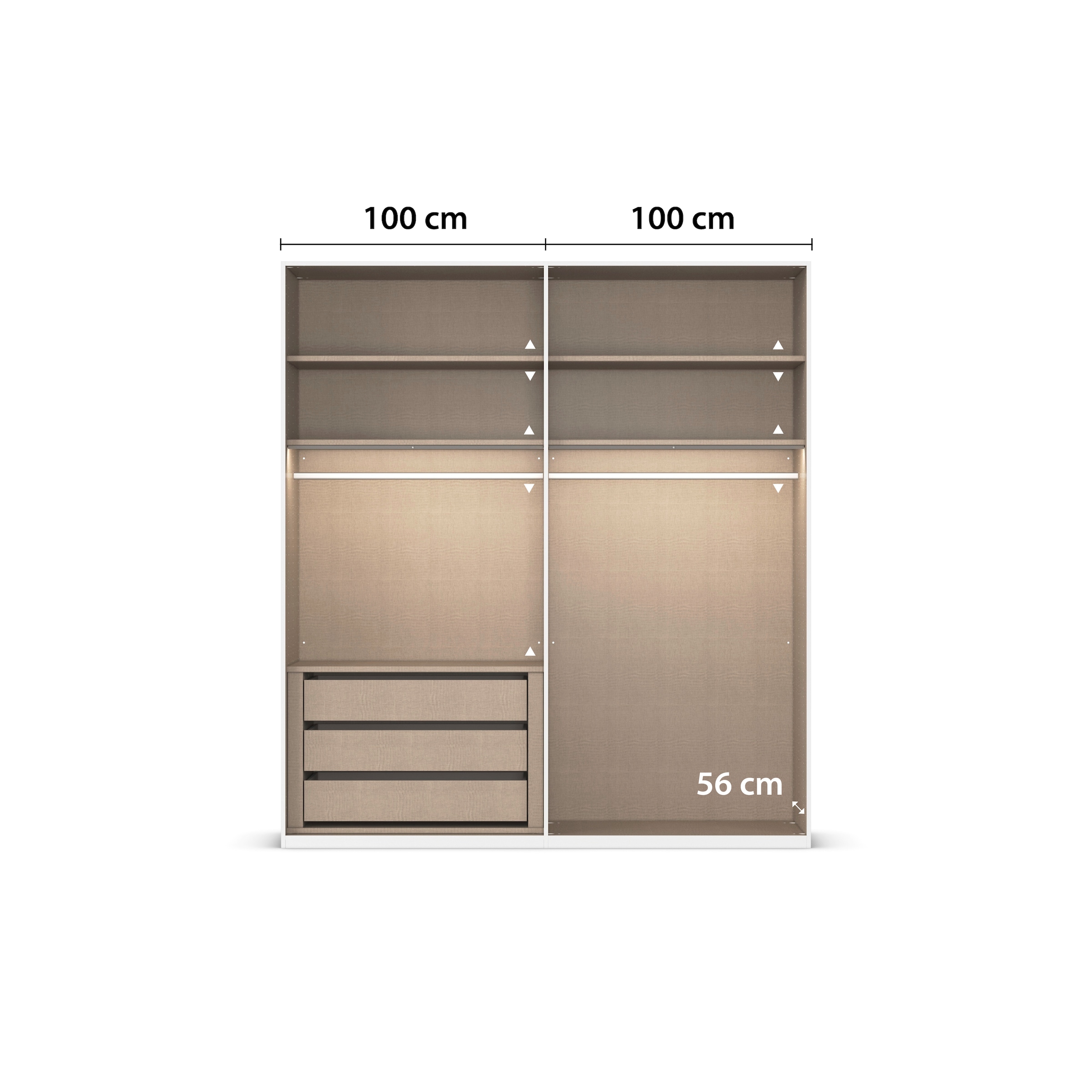 LeGer Home by Lena Gercke Kleiderschrank »Schrank Garderobe Ankleide Schlafzimmer Flur Serina«, (in 3 verschiedenen Ausstattungen BASIC/CLASSIC/PREMIUM), in 6 Breiten (101 - 401 cm) mit Front Glas oder Dekor MADE IN GERMANY