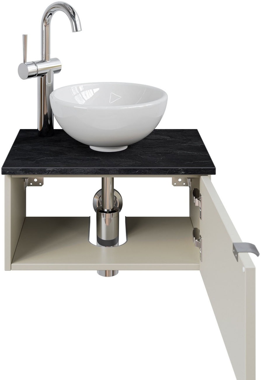 Saphir Waschtisch »Serie 6915 Waschschale mit Unterschrank für Gästebad, Gäste WC«, 51 cm mit Keramik-Aufsatzbecken und 1 Tür
