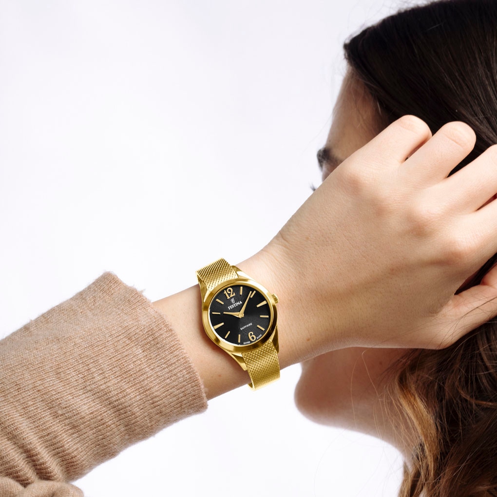 Festina Quarzuhr »Grace«, Armbanduhr, Damenuhr, Swiss Made, Edelstahlarmband, Saphirglas