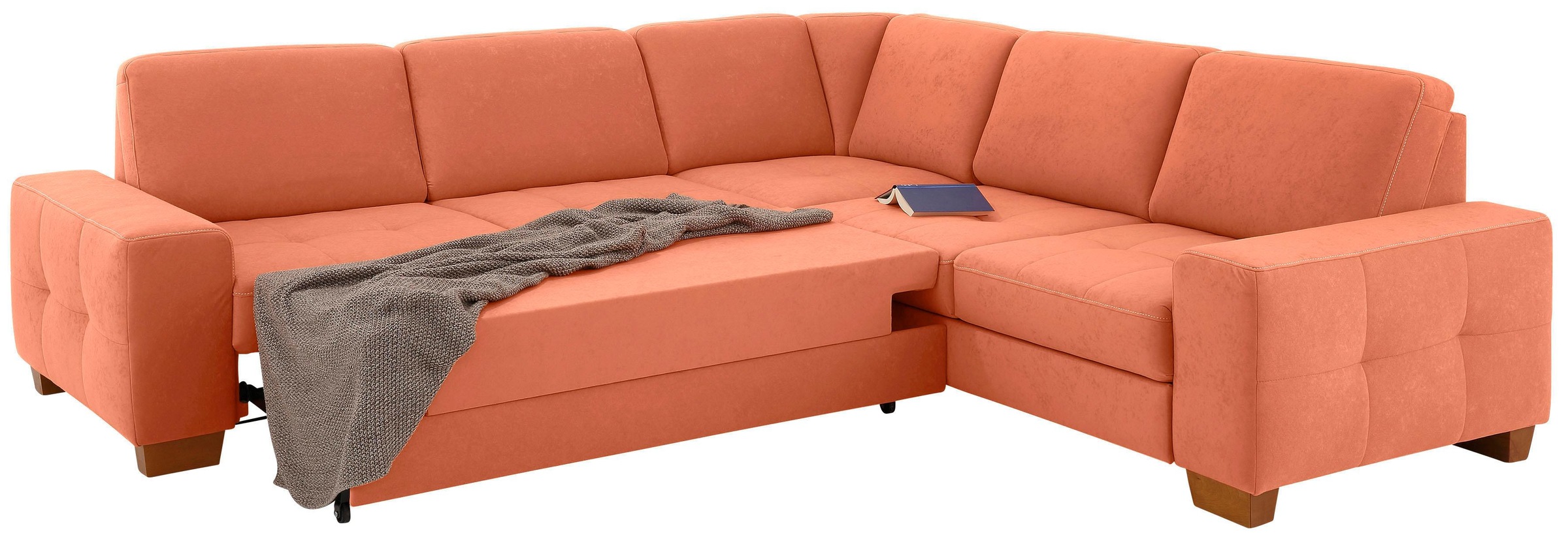 Home affaire Ecksofa »Puccini L-Form«, mit Federkern, Sitztiefenverstellung, Kontrastnaht