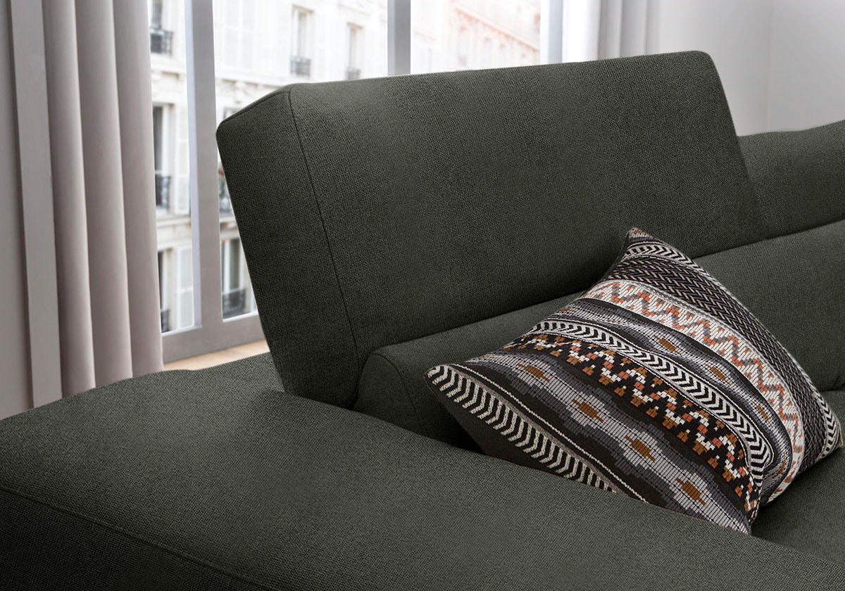 W.SCHILLIG Ecksofa »piedroo, Designsofa mit tollem Sitzkomfort, bequem, L-Form«, Kopfteilverstellung, wahlweise mit Sitztiefenverstellung, Breite 343cm