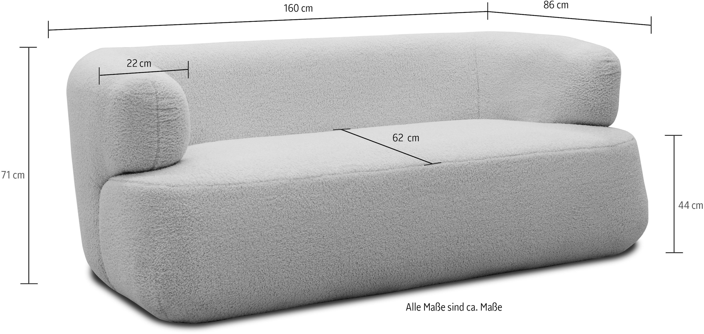 DOMO collection 2-Sitzer »800012 Designsofa, komfortabel und elegant, organische Formensprache«, Formschöner 2-Sitzer